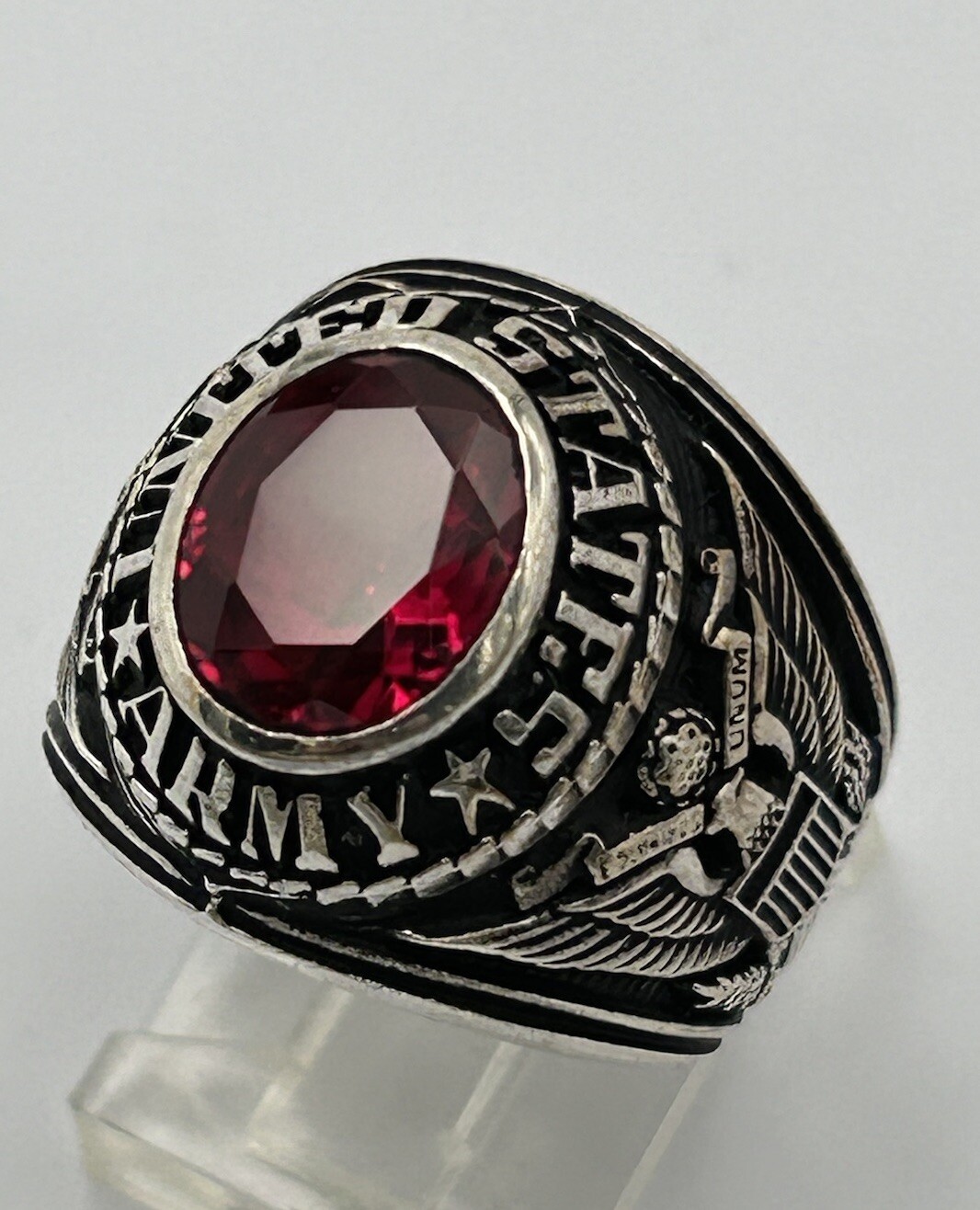 United States Army Sterling Silver Military Graduation Men’s Class Ring Sz 9 FZB