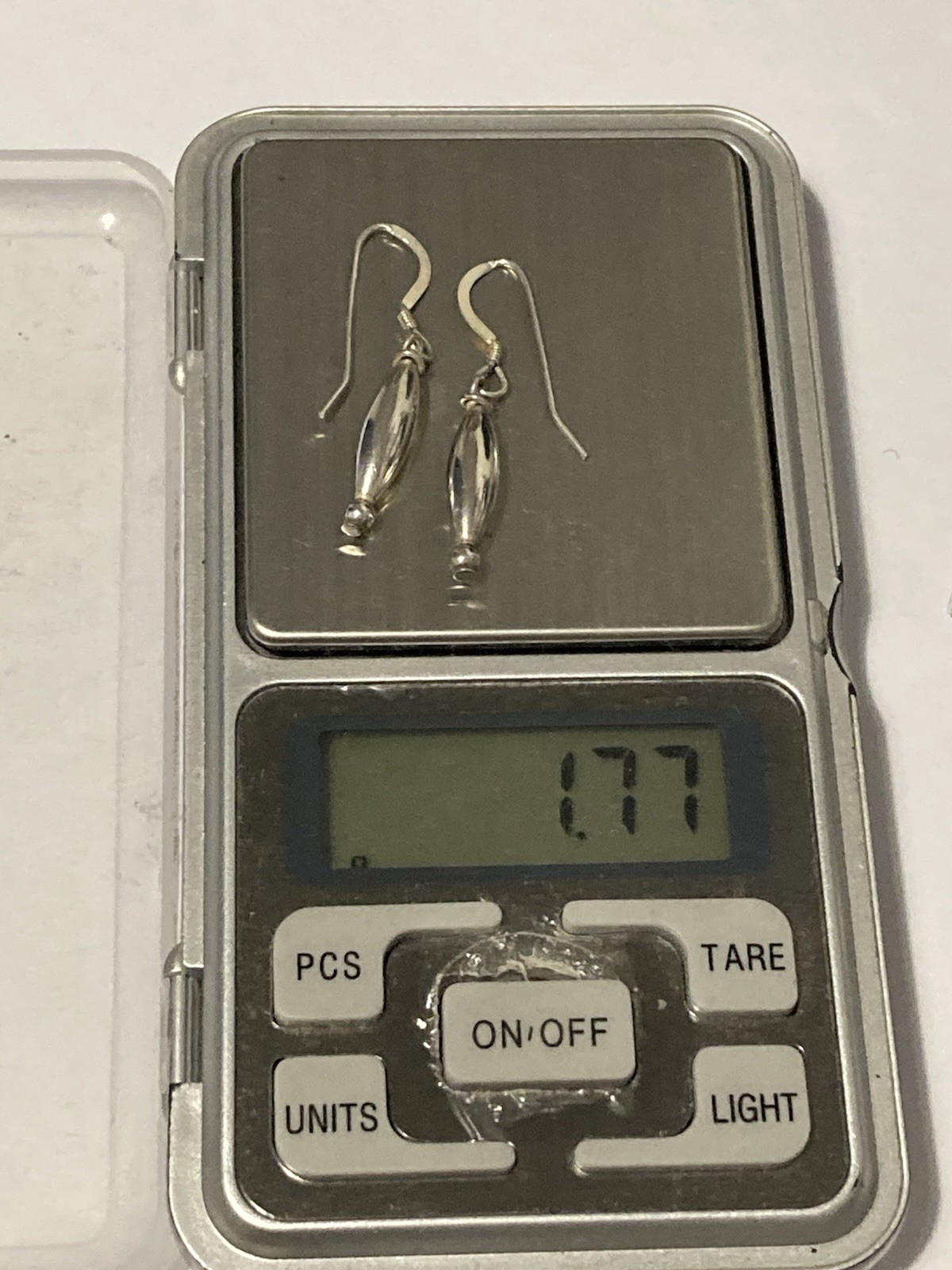 Simple Sterling Silver Elongated Long (3.7cm) Drop Earrings