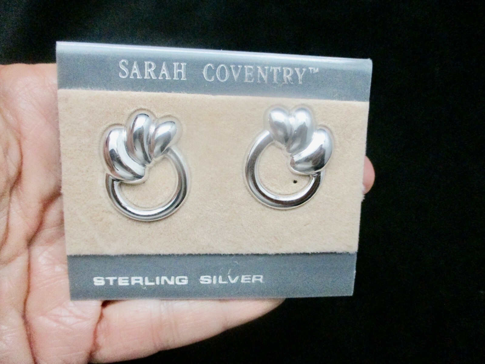 Vintage-For The Collector RARE Sarah Coventry 1990’s Sterling Earrings Hoops C