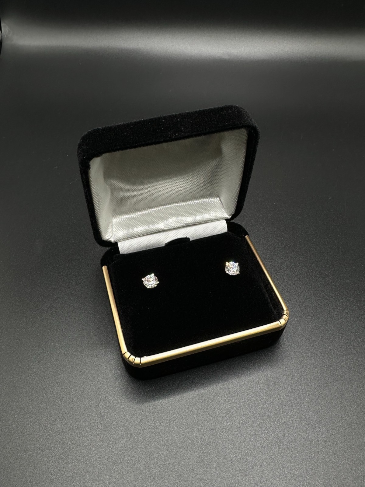 14K Gold Lab Grown Diamond Stud Earrings 4-Prong Martini VS F+ 1/8-2 CTW
