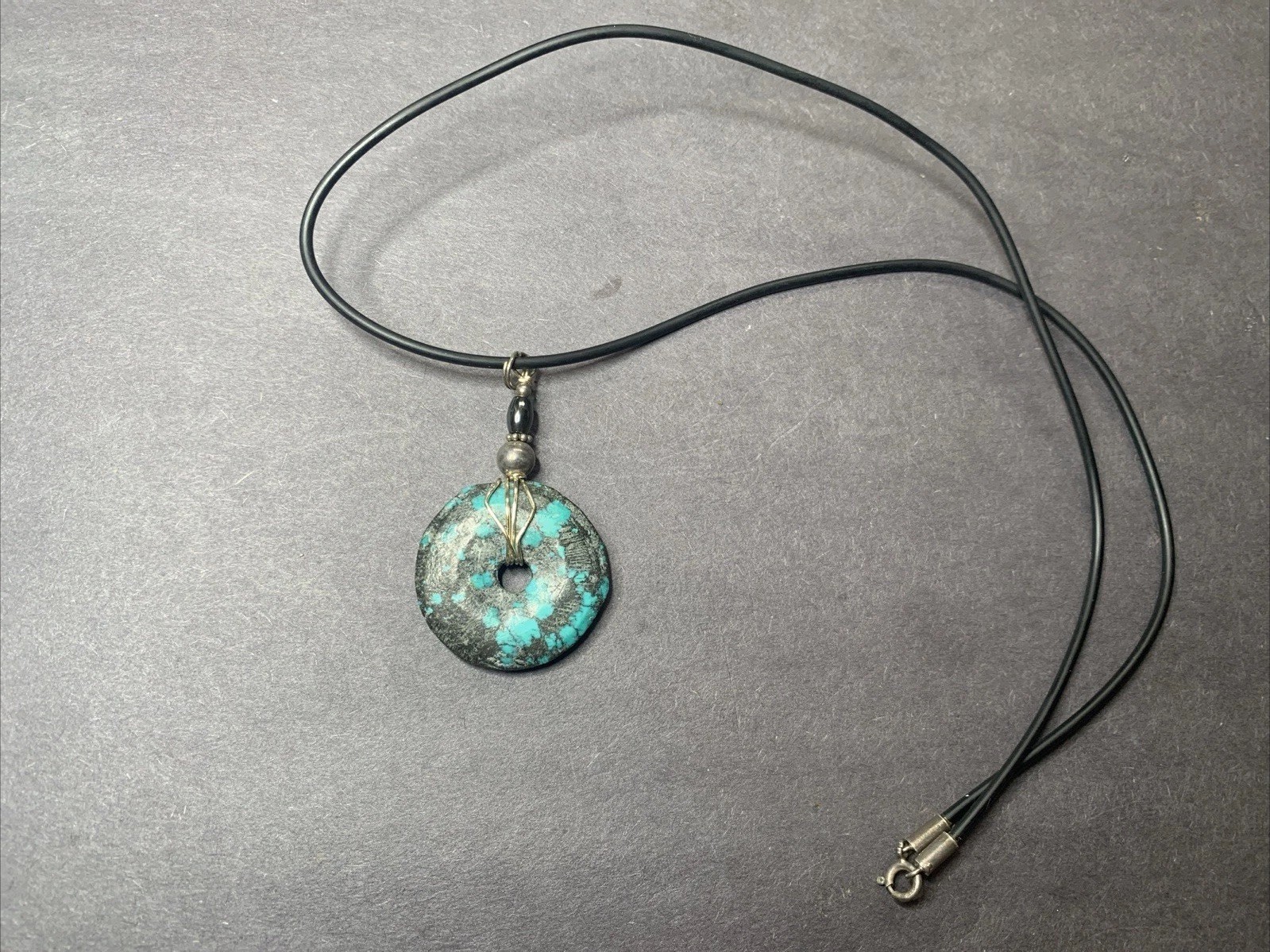 STERLING SILVER 925 Lot Necklace Pendant Charm MM78 Turquoise Ring Bohemian