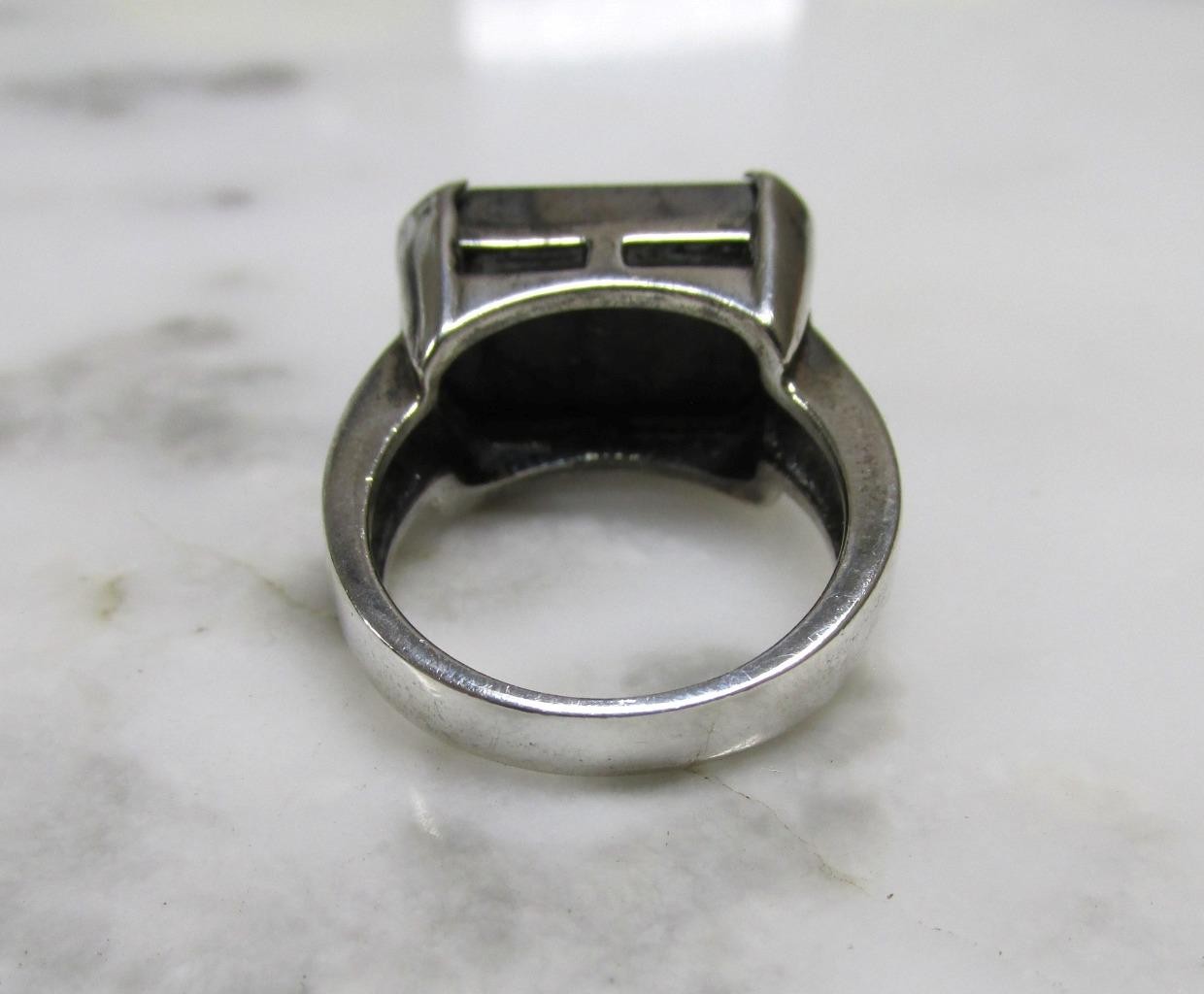 Ail Aluma Unknown Stone Sterling Silver Ring ~ Size 7 ~ 9.8g ~ 5-C415
