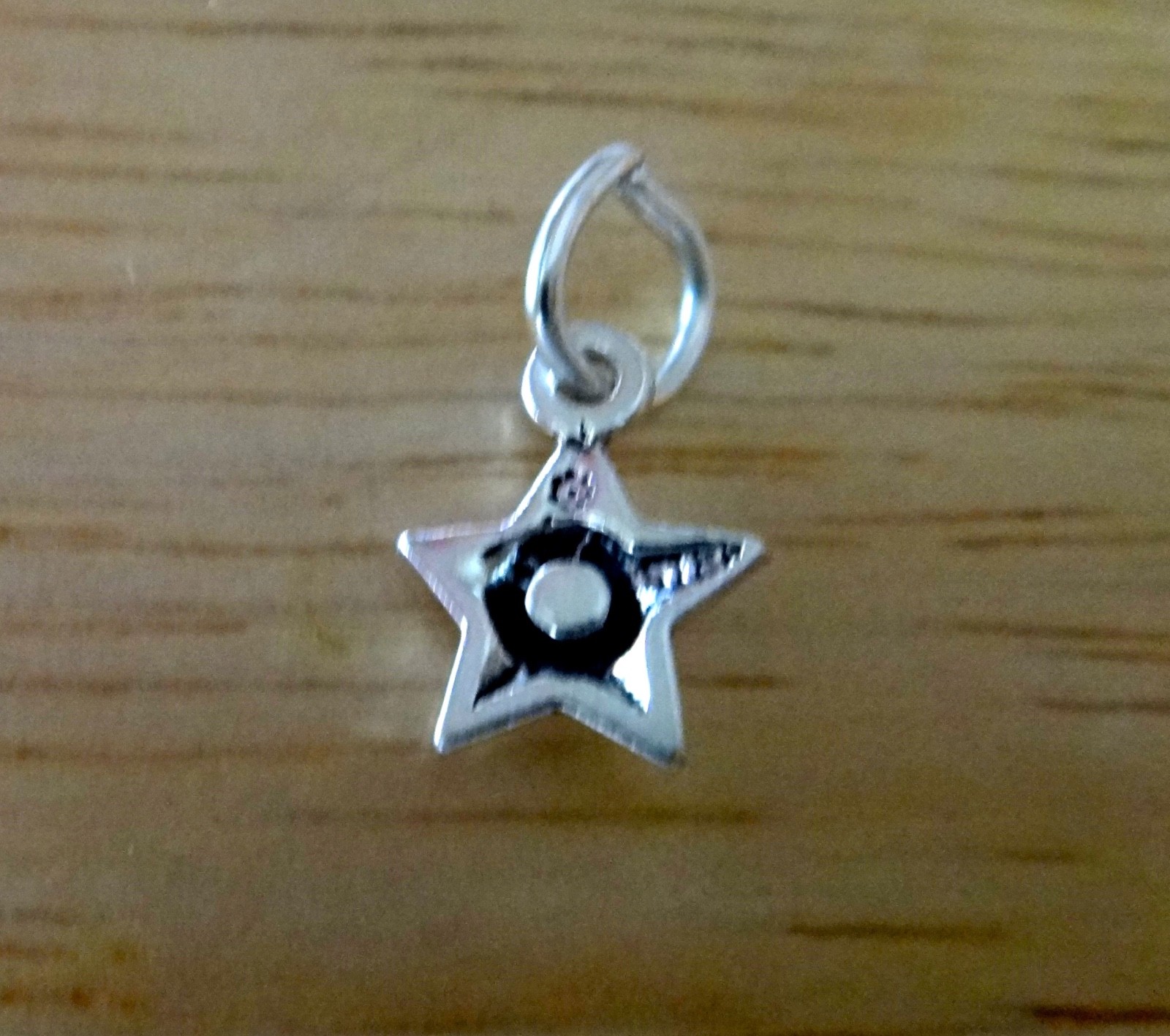 Sterling Silver TINY 9x7mm 5 Point Detailed Star Charm