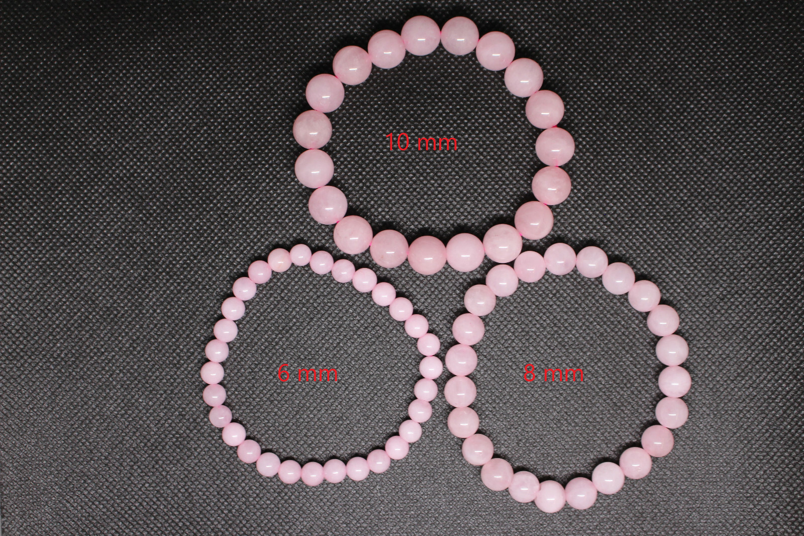 5A Natural Smooth Rose Quartz Stone Elastic Bracelet Gif Bag Digital Certificate