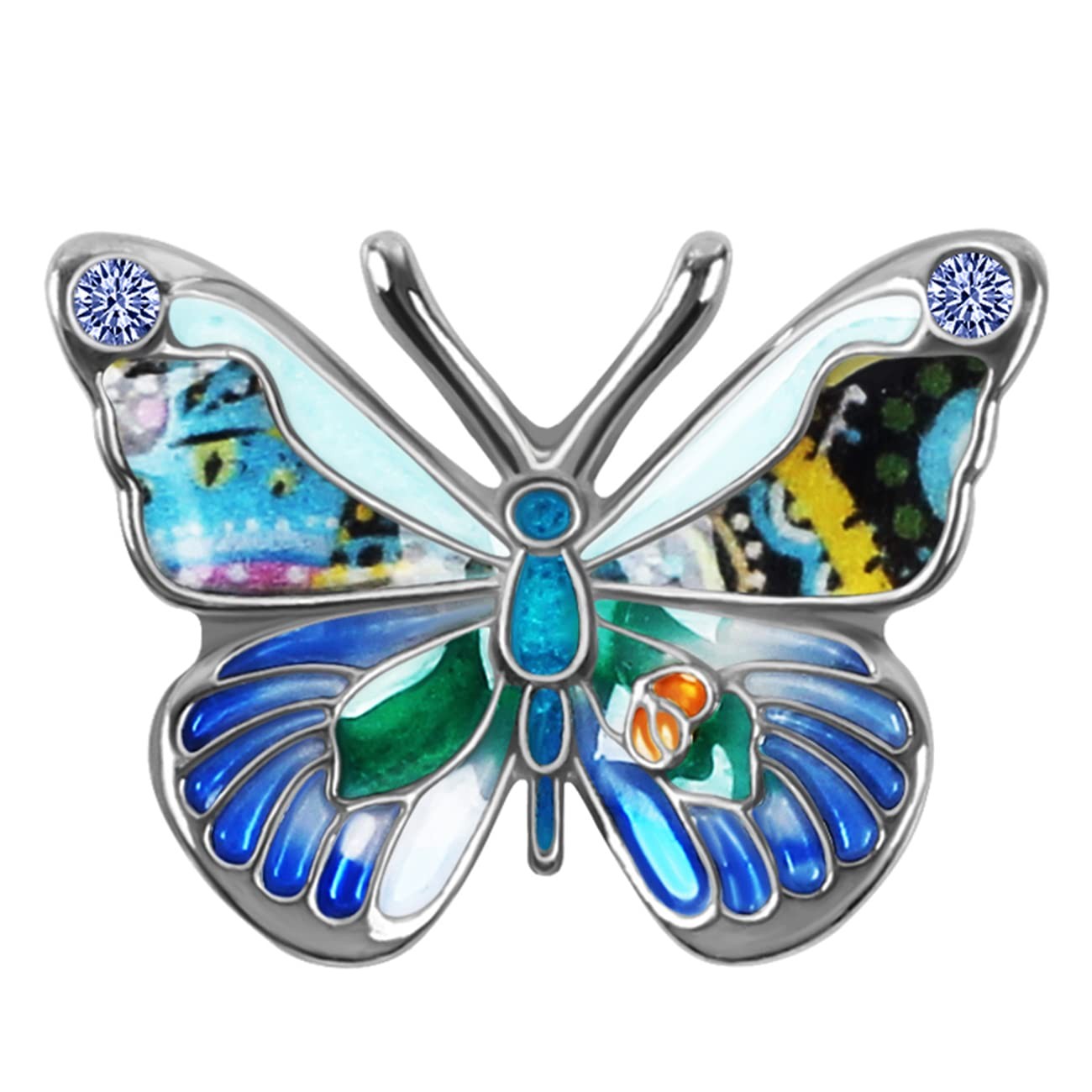 Enamel Floral Butterfly Brooch Pins Zinc Alloy Monarch Butterfly Gifts for – 02