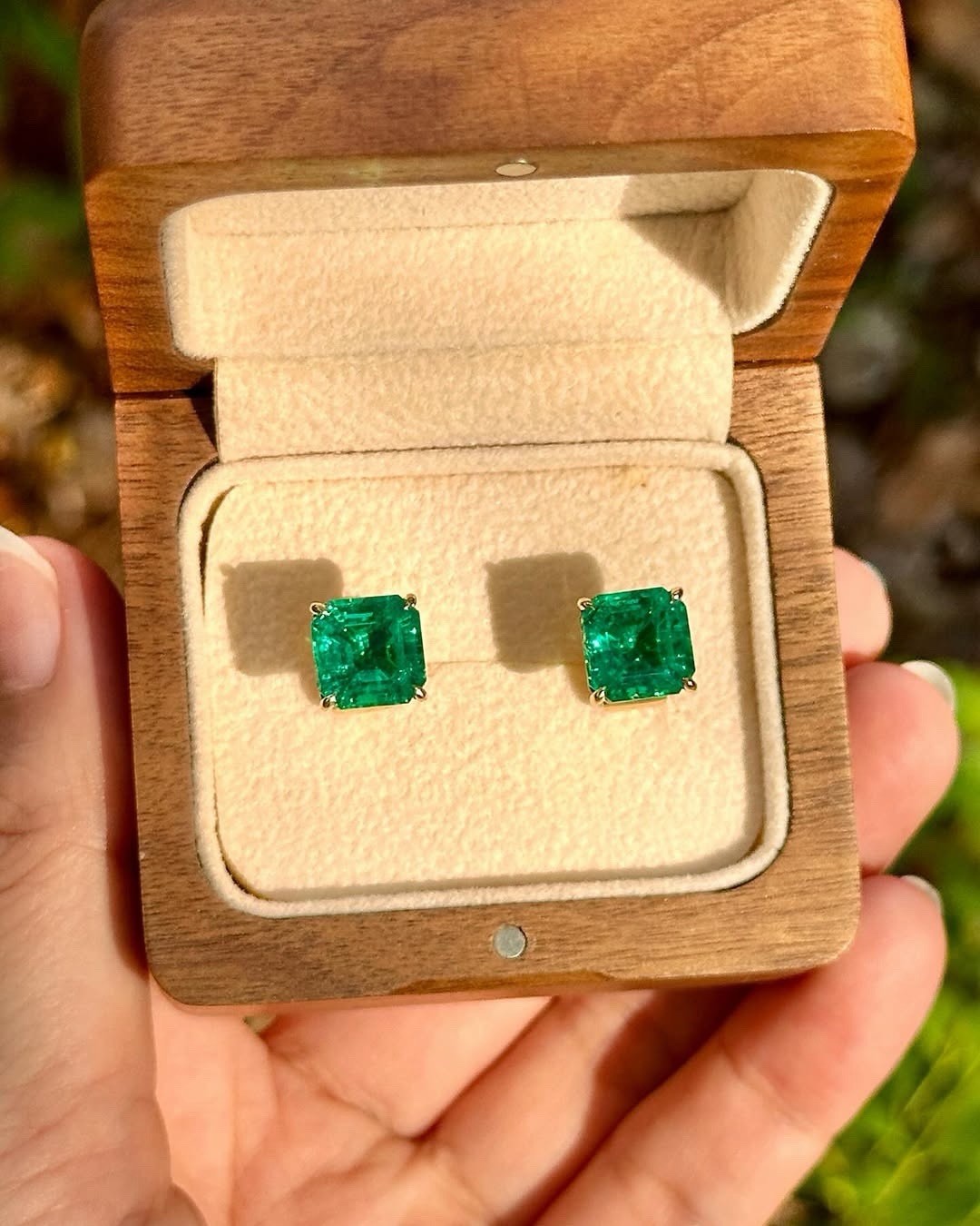 Certified Natural Zambia Emerald Earring is 14k Emerald Earrings