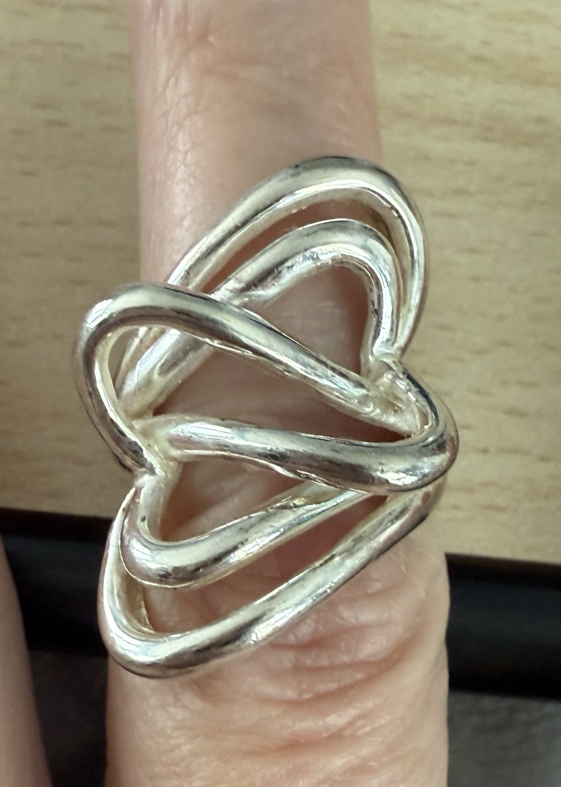 Modernist BOHO Asymmetrical Swirl Sterling Silver Ring Sz 5 5g