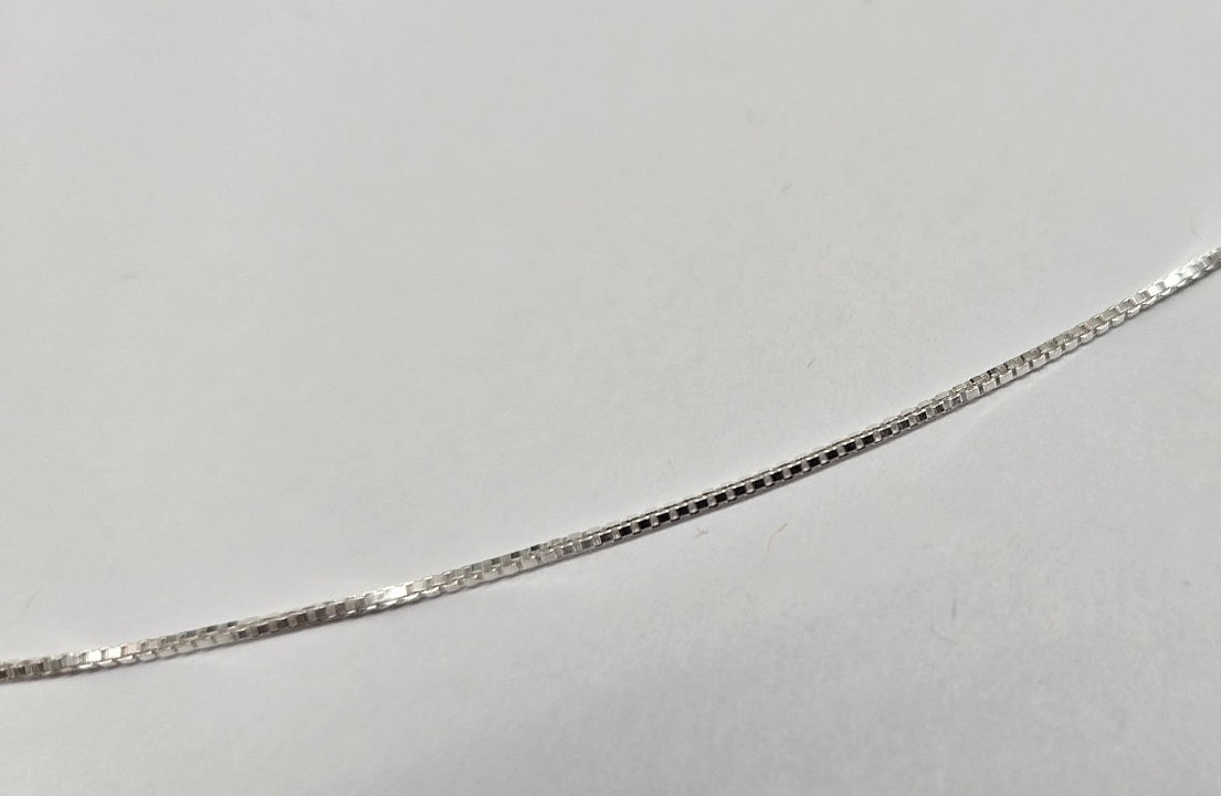 925 Sterling Silver Box Chain Very Thin Necklace Women 0.8mm Thick Size 16″~30″