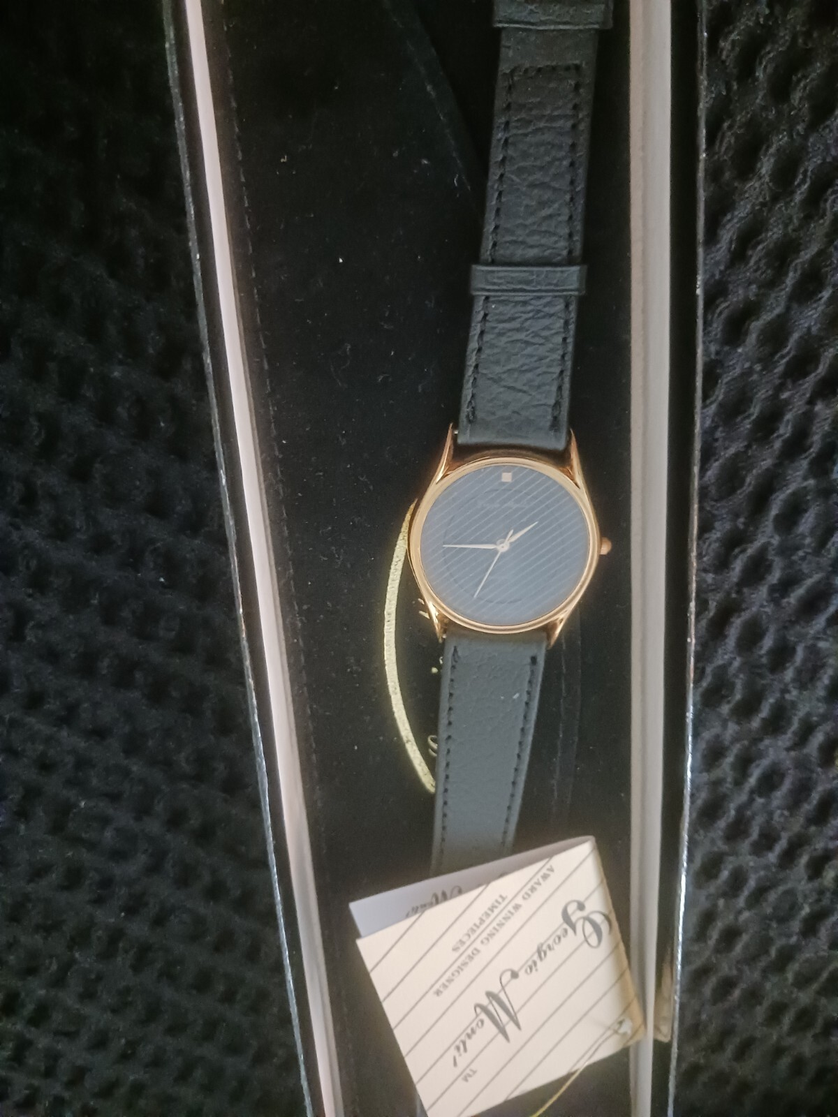 Georgio Monti Genuine Solitaire Diamond In Gold Watch Award Winning Timepiece