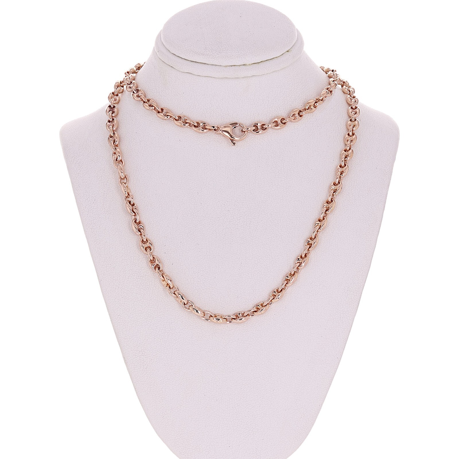 10k Rose Gold Solid Handmade Puffed Mariner Necklace 22″ 4.9mm 30.1 grams