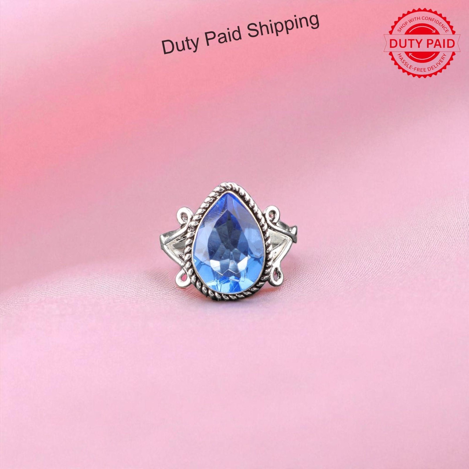 Tanzanite Stone Statement Thanks Giving Gift Ring Jewelry Size 6 Sterling Silver