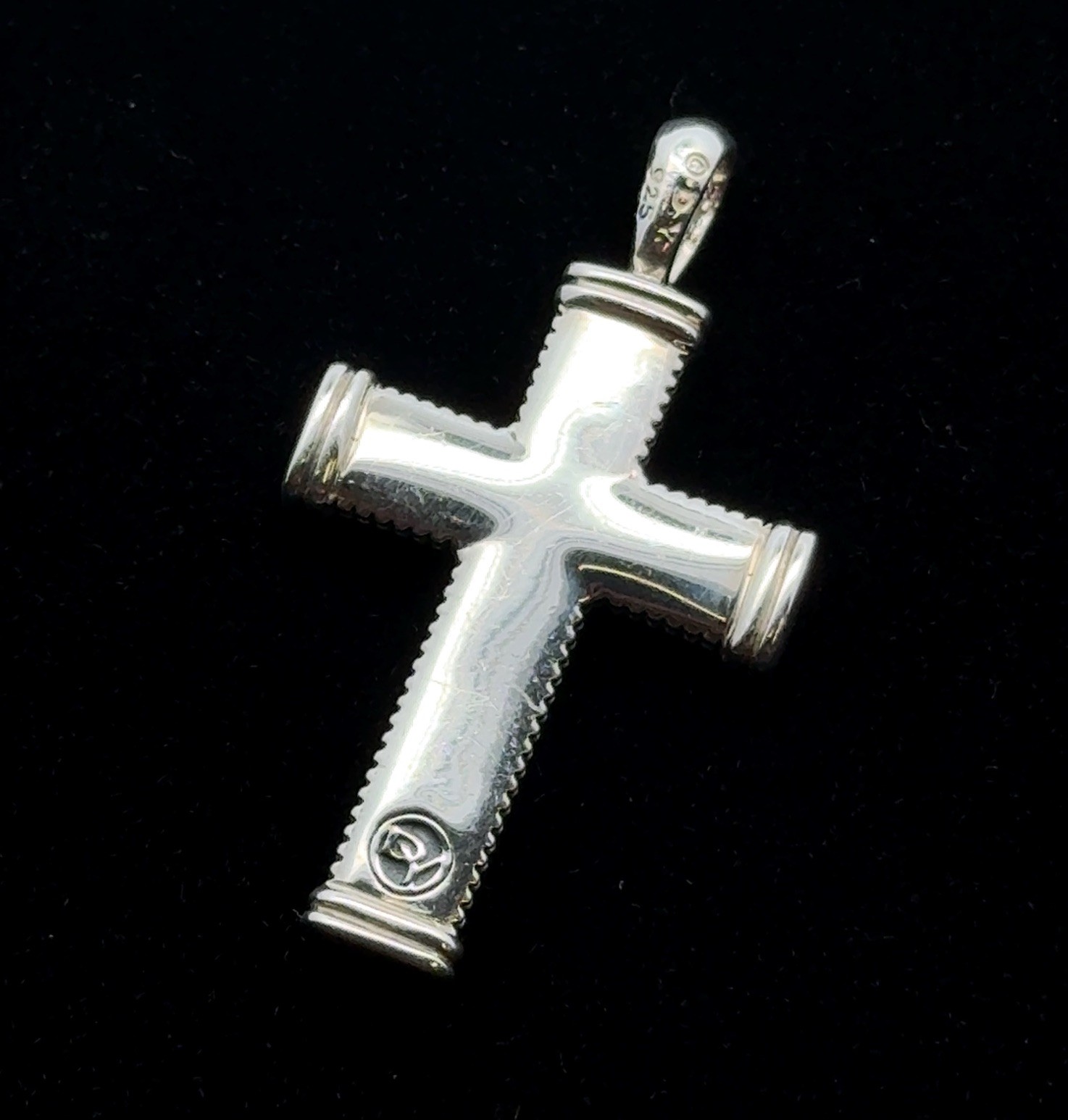 David Yurman 925 Sterling Silver Textured Cross Pendant, 5.2g