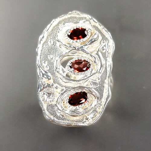 Natural  Not Enhanced Rhodolite Ring 925 Sterling Silver Size 6.5 /B-R1970