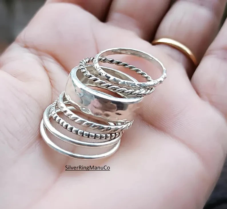 Silver Stacking Ring, Stacking rings stacks, 925 Silver stacking rings All size