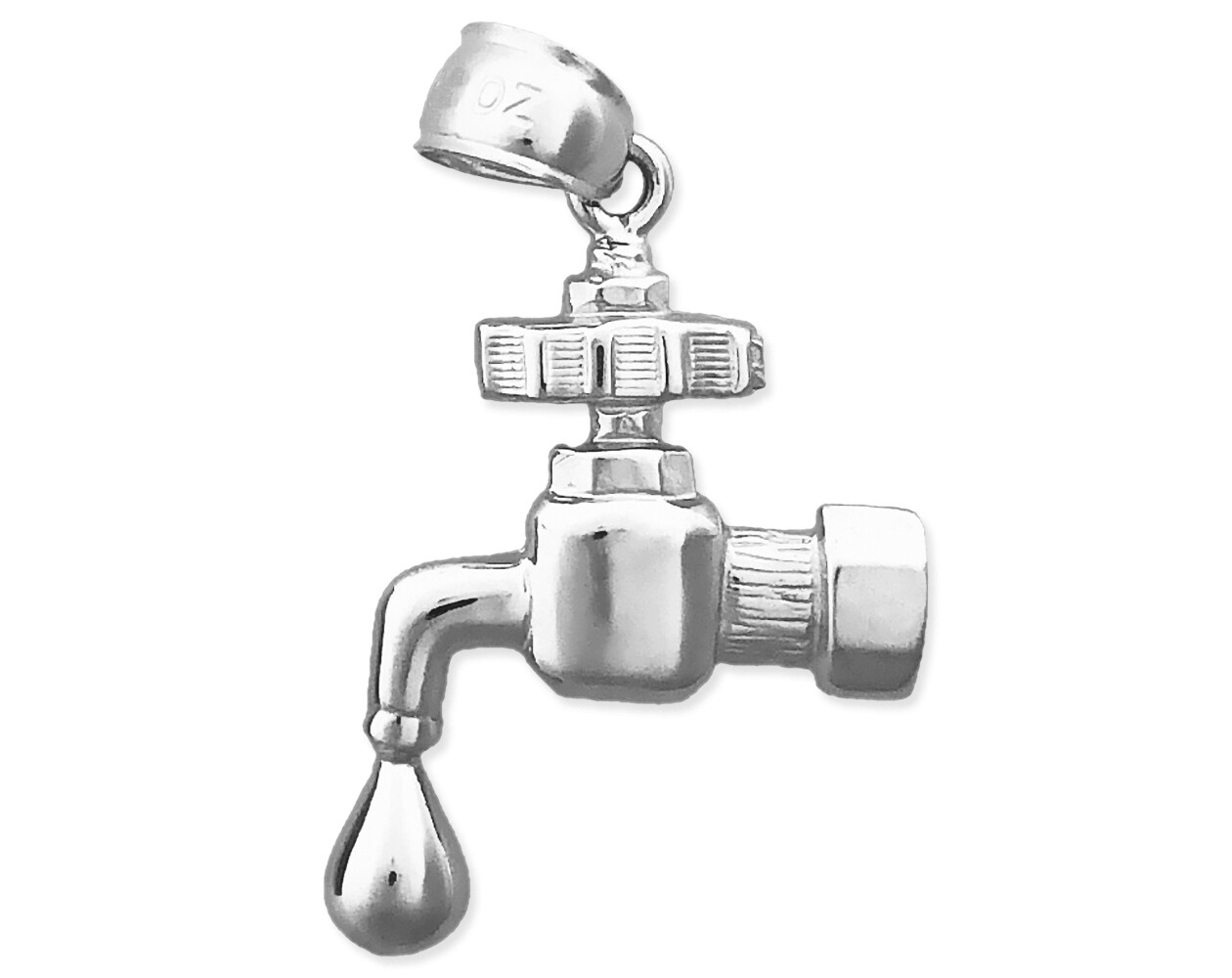 Rhodium Plated 925 Sterling Silver Faucet Plumber Charm