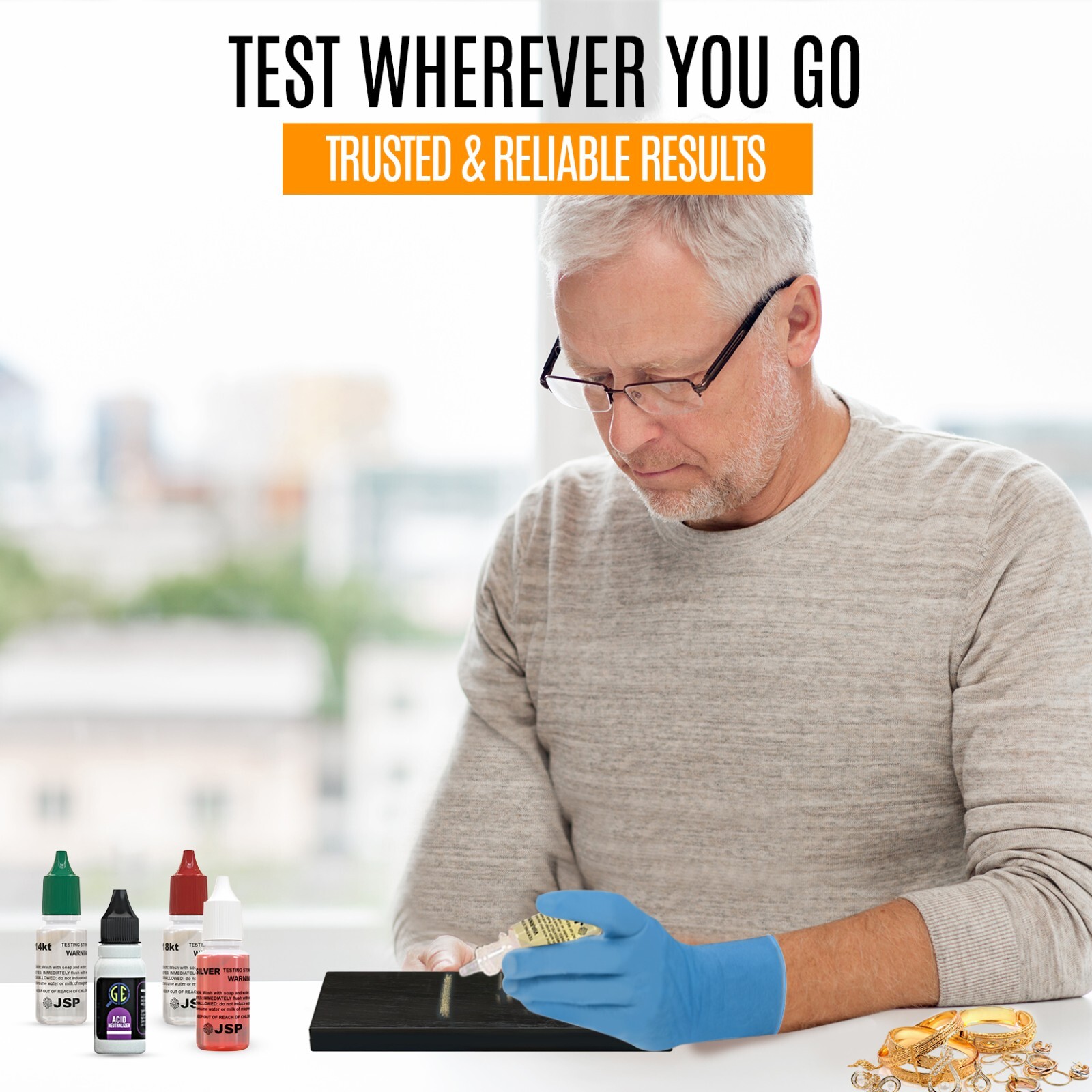 12 Bottles 22K 24K Gold Testing Solution Gold Testing Acids Check JSP Metals