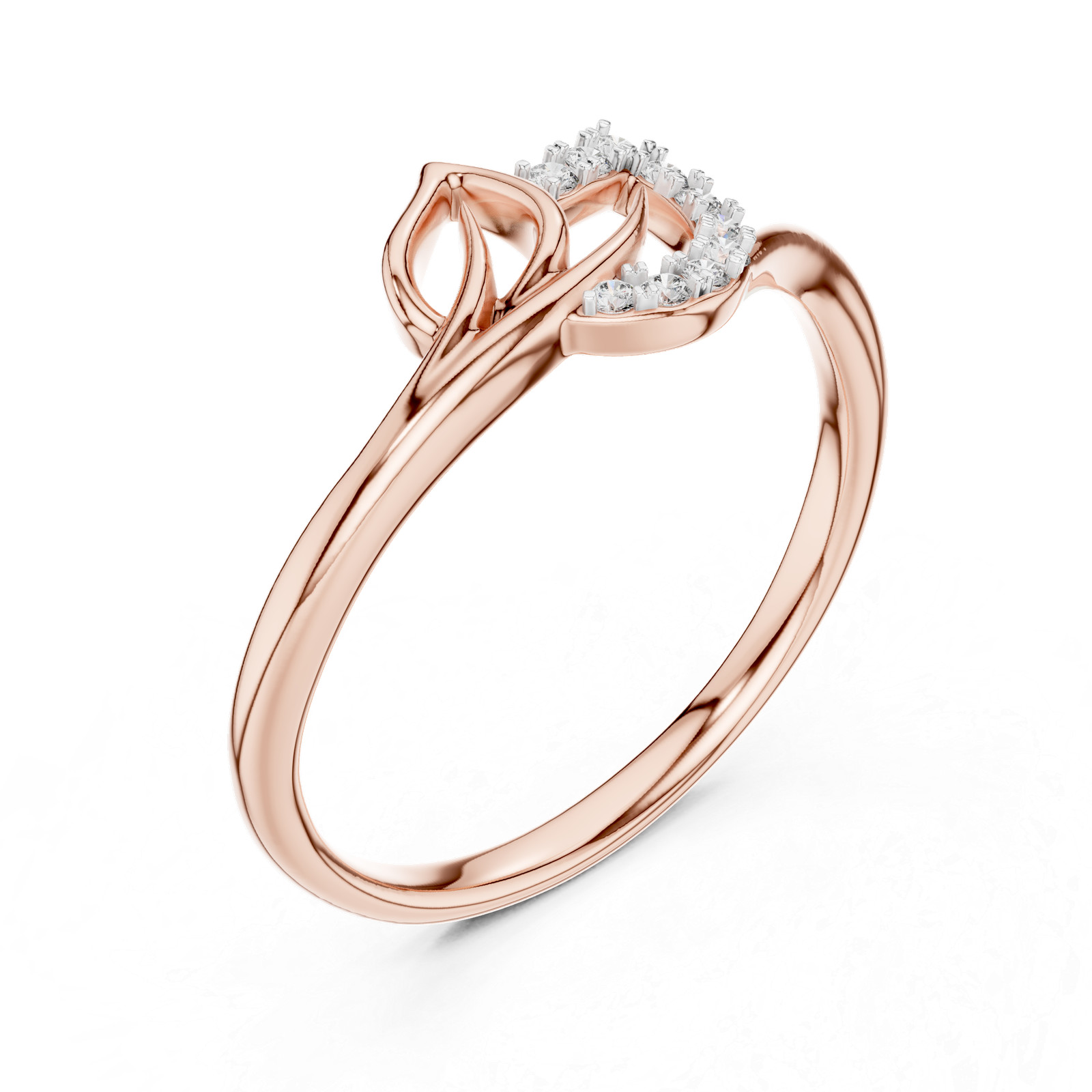Natural Certfied Petite 10 Pcs Round VVS1 Diamond Designer Ring 14k Gold Over