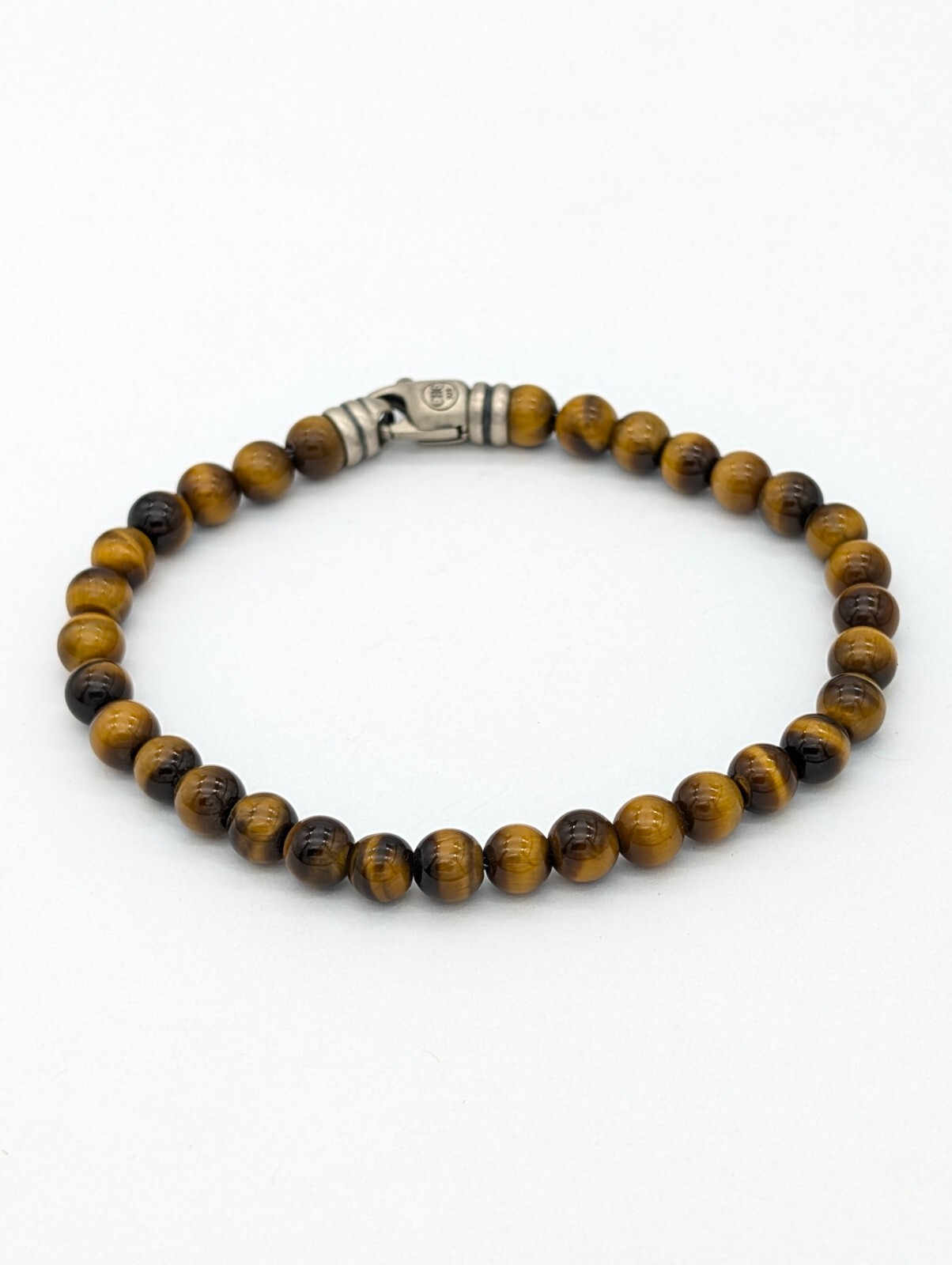 Handmade 925 Silver Tiger’s Eye Bead Bracelet 6mm – Protection & Strength