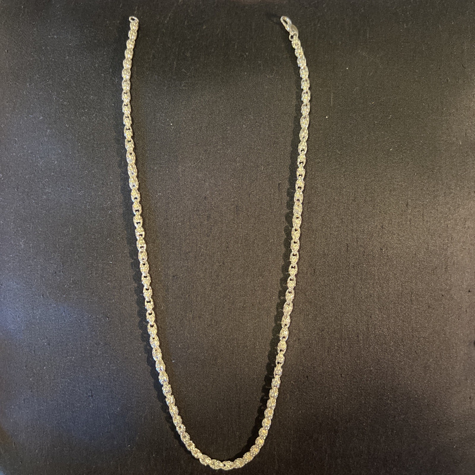 24INCH SOLID 925 STIRLING SILVER DIAMOND CUT ROLO STYLE CHAIN UNIQUE DESIGN!!!!