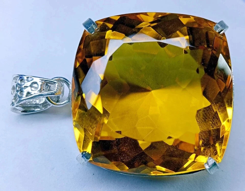 EGL Certified Natural 100.20 Ct+ Brazilian Cushion Topaz Pendant Loose Gemstone