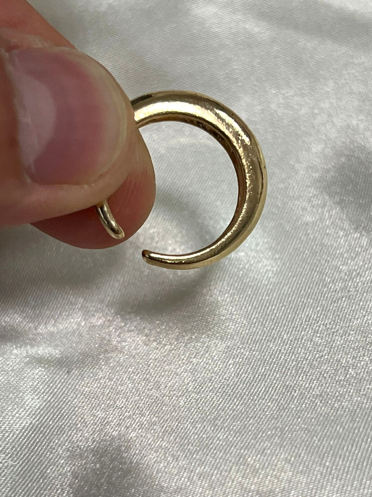 Elegant Solid Crescent Moon Gold Color Ring Fixed Size Celestial Jewelry Women