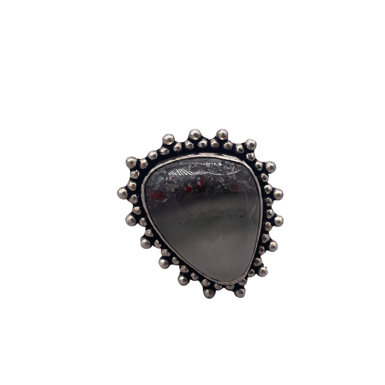 Gemstone Statement Ring Size 7.75 Silver Tone Classic Y2k Casual Artisan