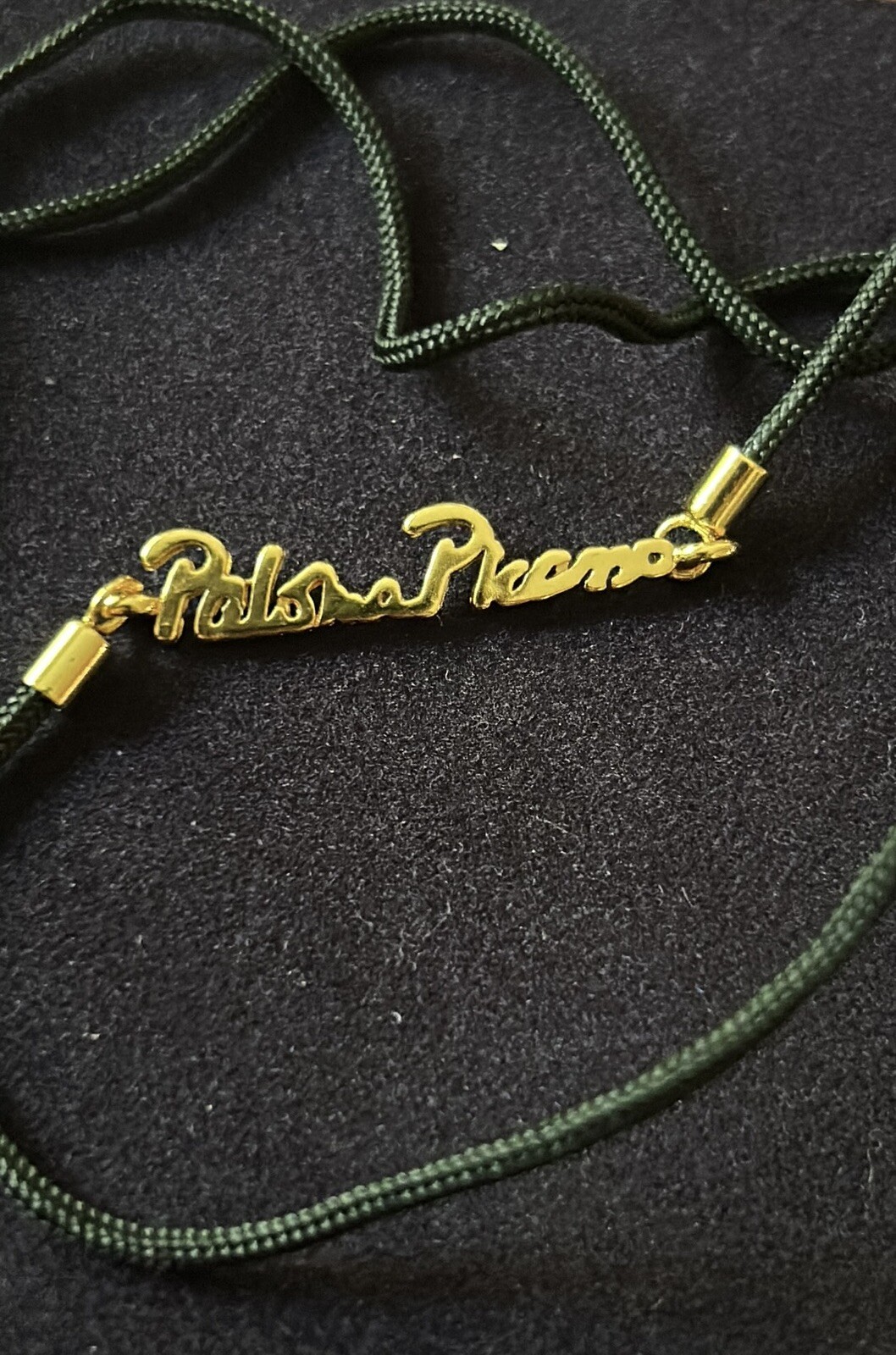Gold Scribble Paloma Picasso Magnifying Glass Silk Cord Necklace