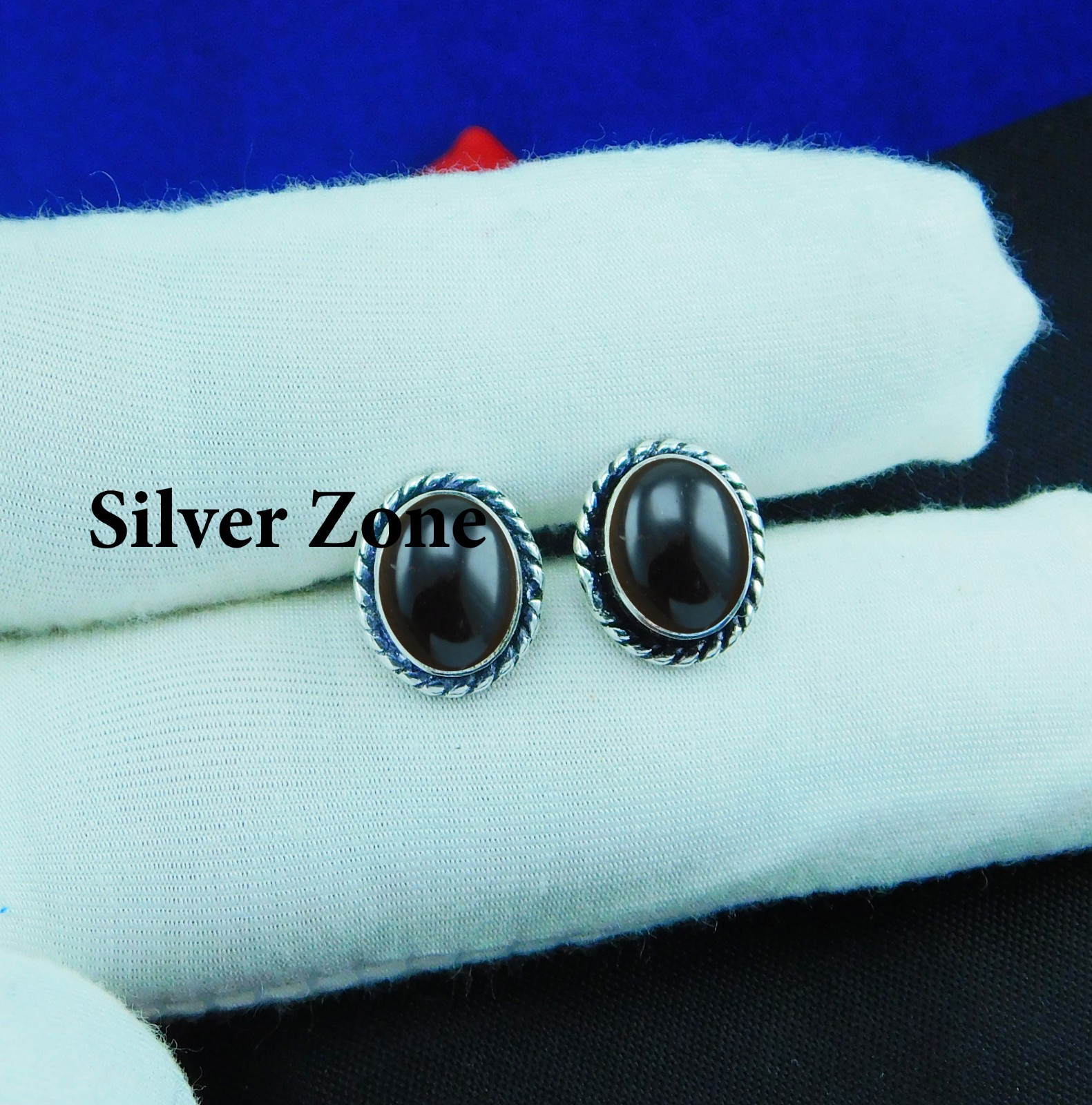 Black Onyx Gemstone 925 sterling silver handmade jewelry Stud Earrings