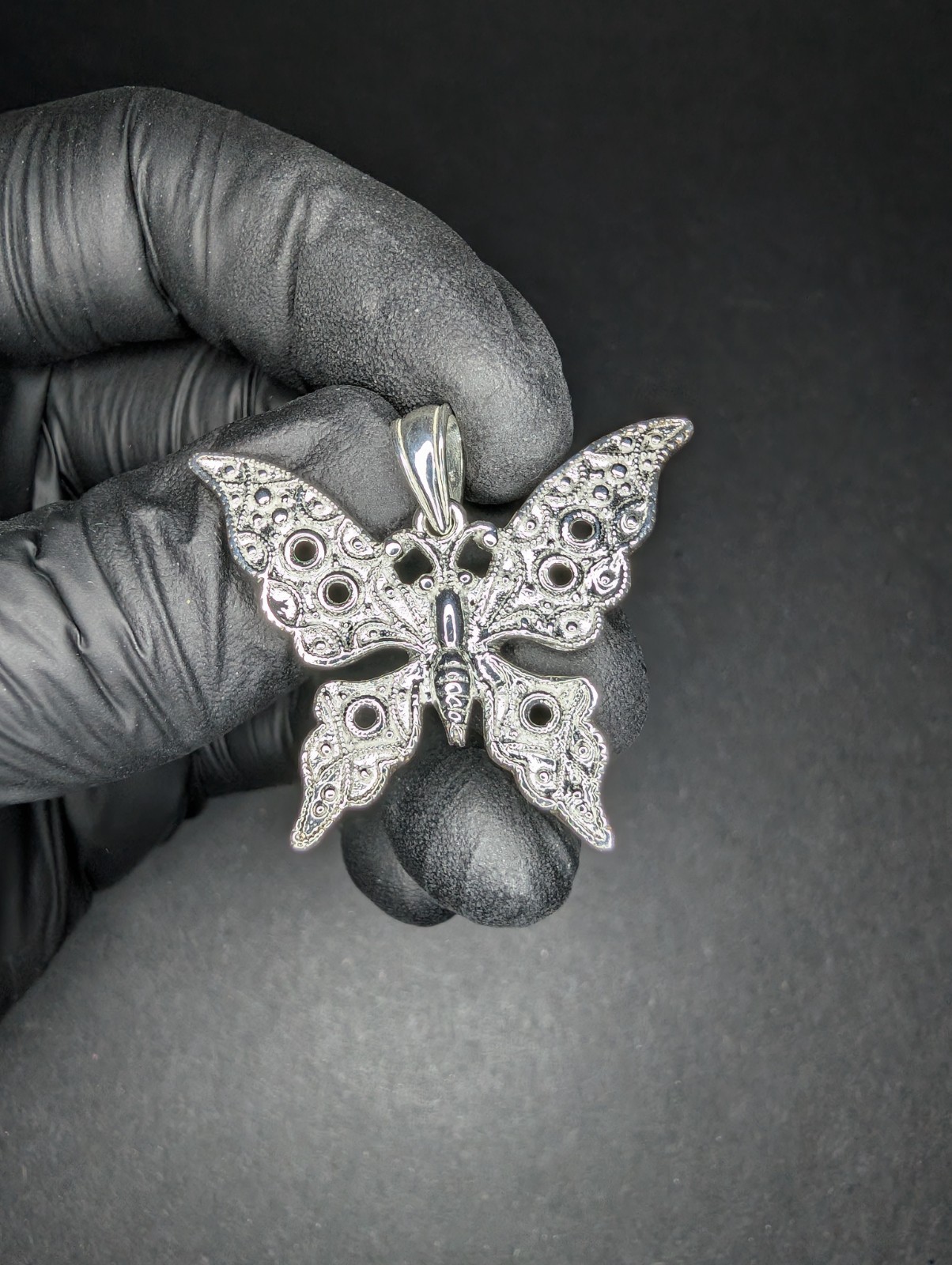 Solid 925 Sterling Silver Medium Butterfly Pendant