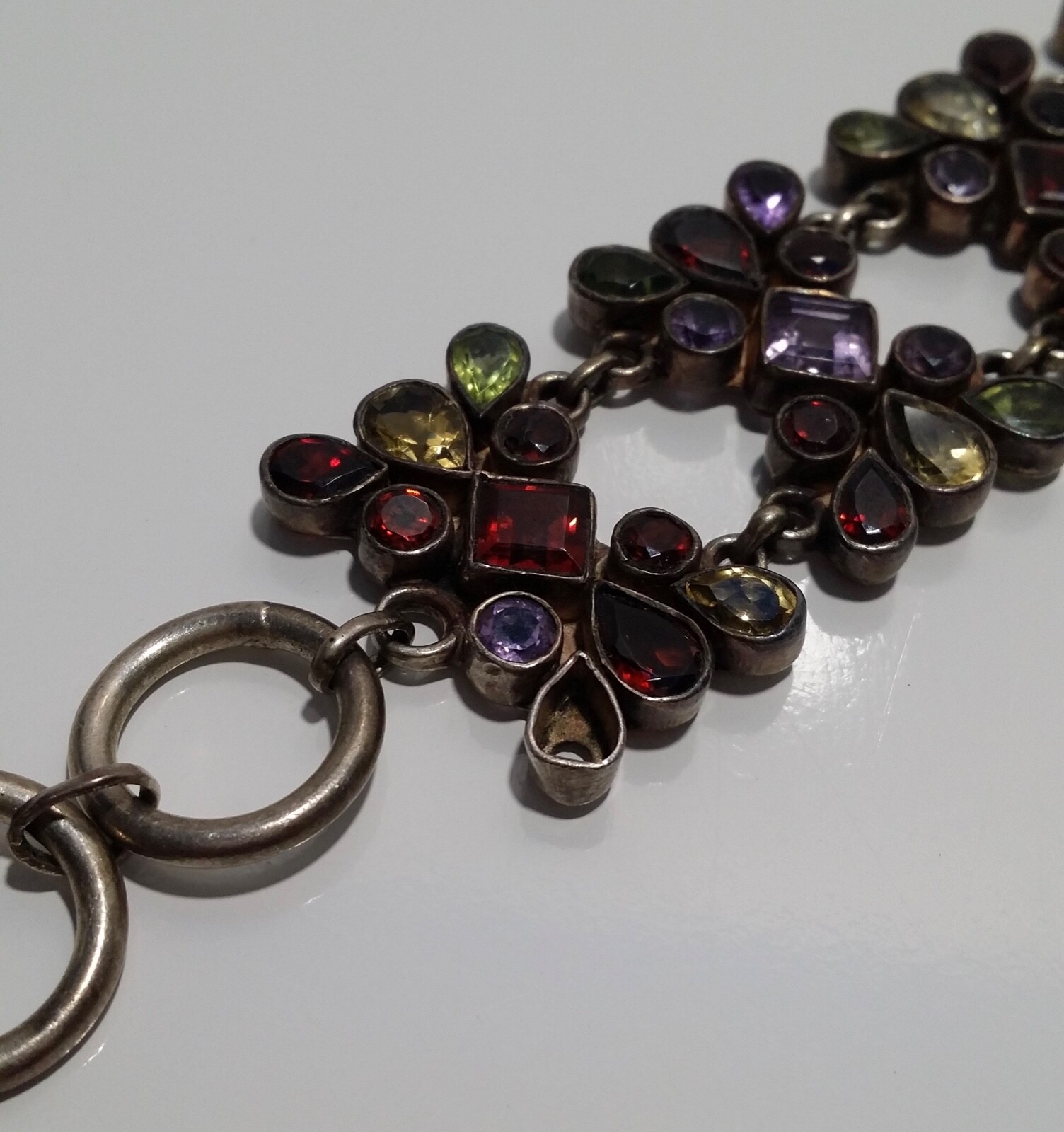 925 STERLING SILVER MULTI-GEM BRACELET