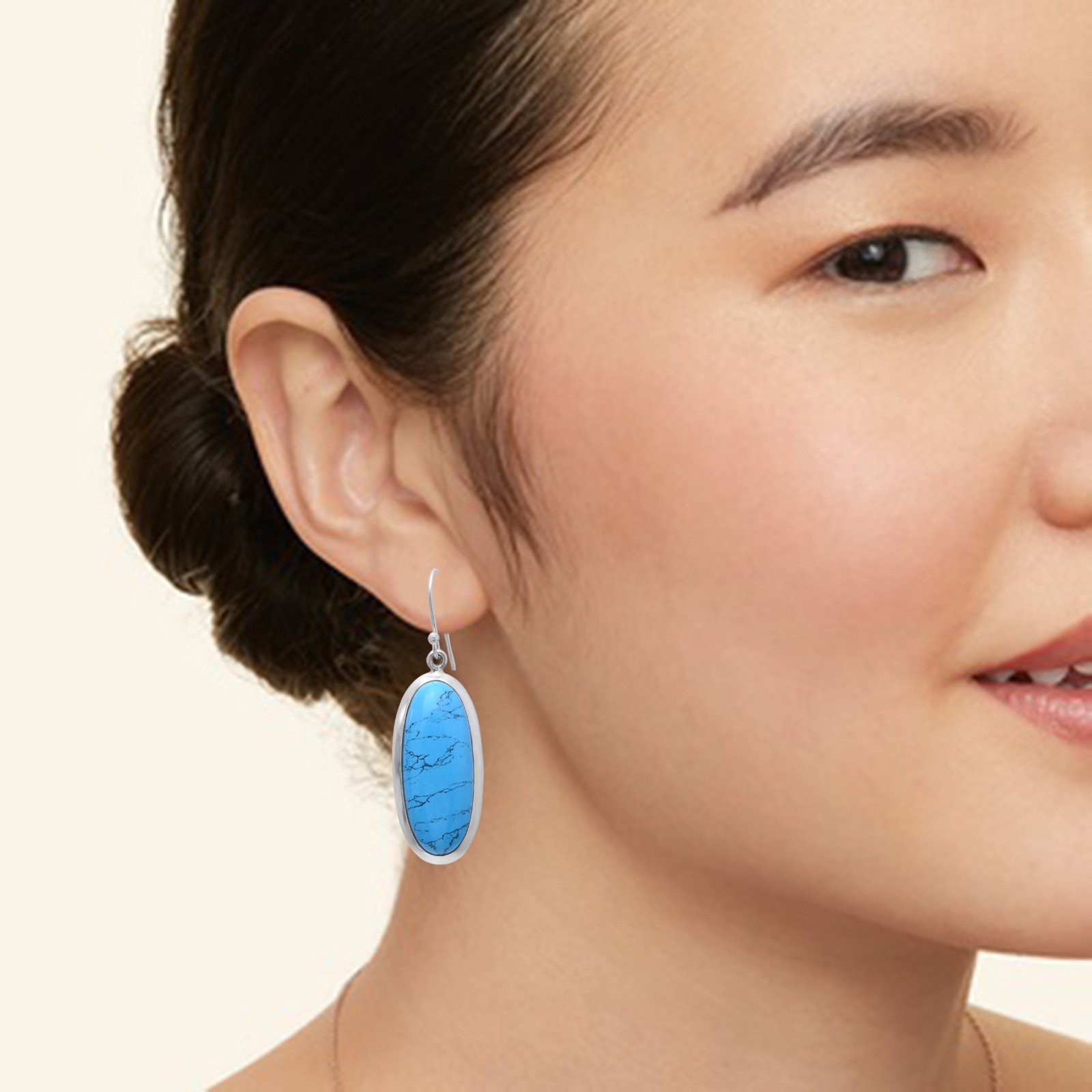 Turquoise Sterling Silver Earrings For Women Unique December Birthstone Jewelry