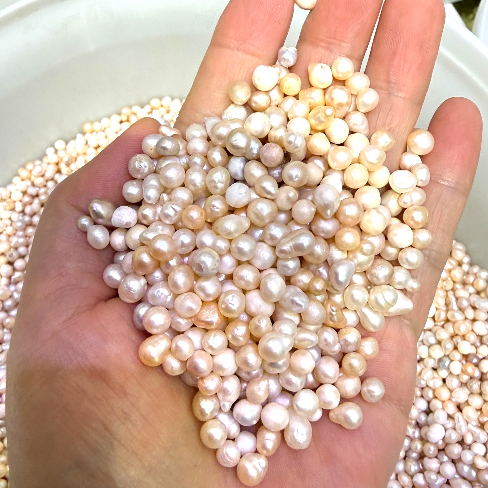 50g 200PCS 2-3mm Mini Cultured Pearl Loose Beads Baroque White Freshwater DIY
