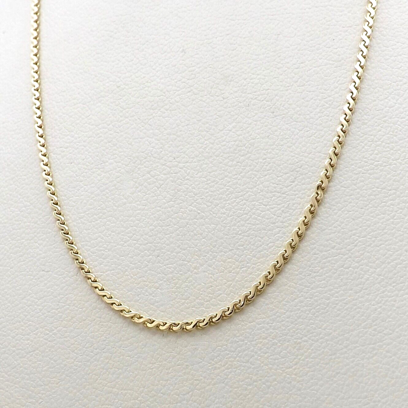 14k Gold Serpentine S Link Pendant Chain Necklace Italy 30in Long Slip On