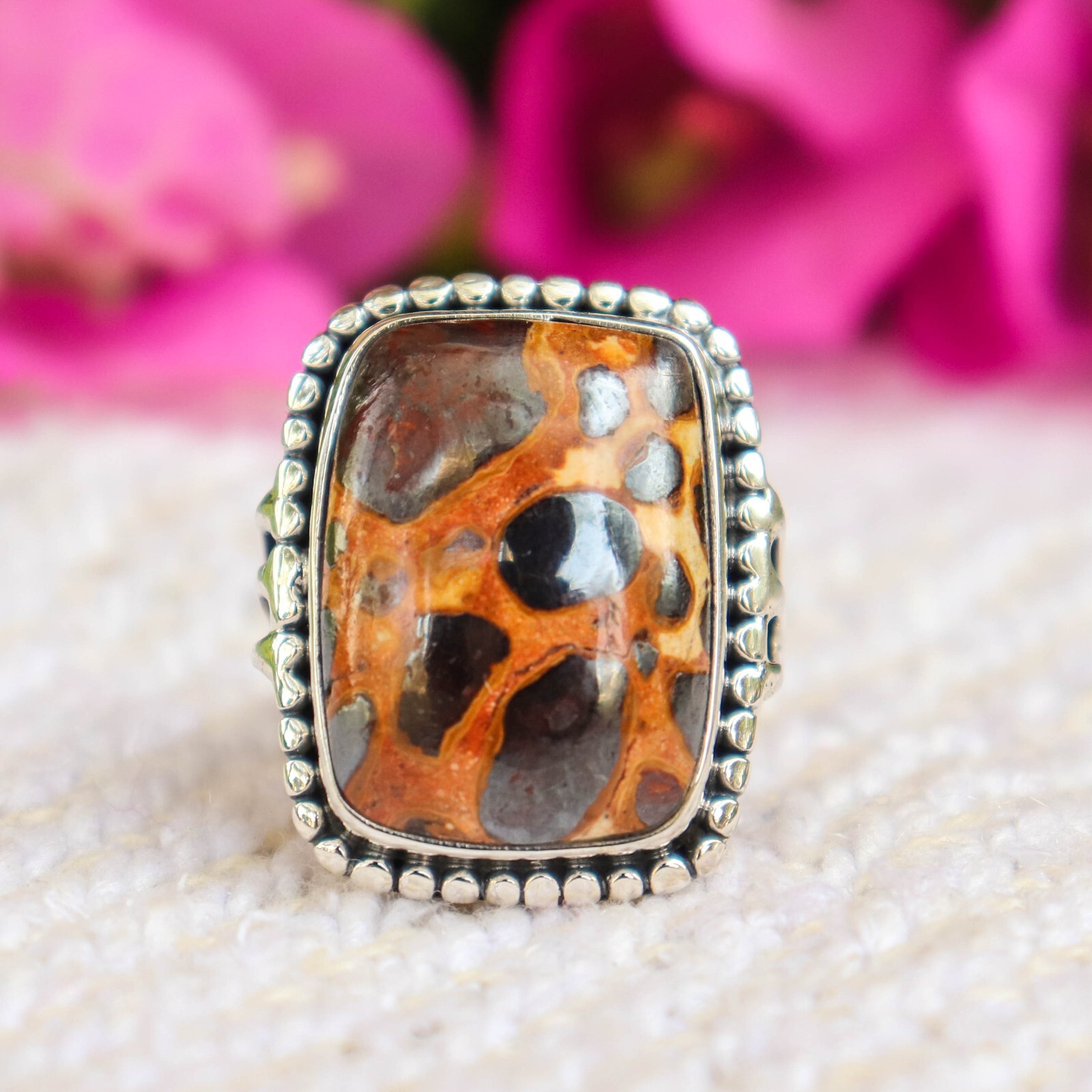 BAUXITE NATURAL GEMSTONE 925 SOLID STERLING SILVER HANDMADE JEWELRY RING 3 TO 12