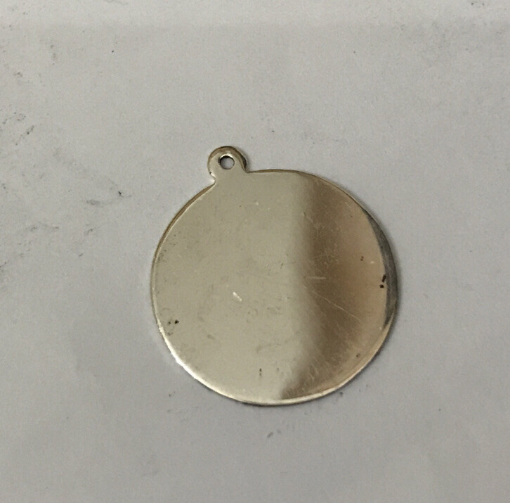 Vtg Sterling Silver 925 Round Plain Blank Disc Tag Engravable Charm Pendant D16