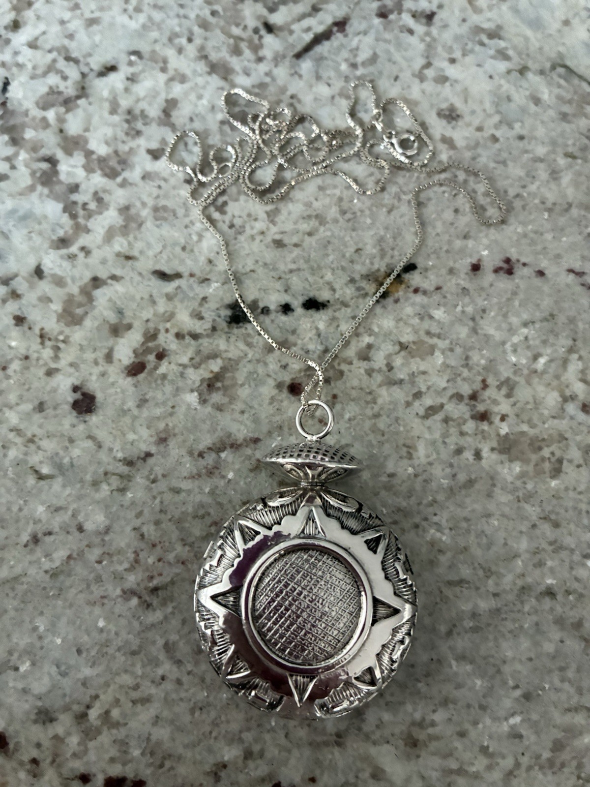 VTG STERLING Silver PERFUME BOTTLE PENDANT with Dabber & Sterling NECKLACE