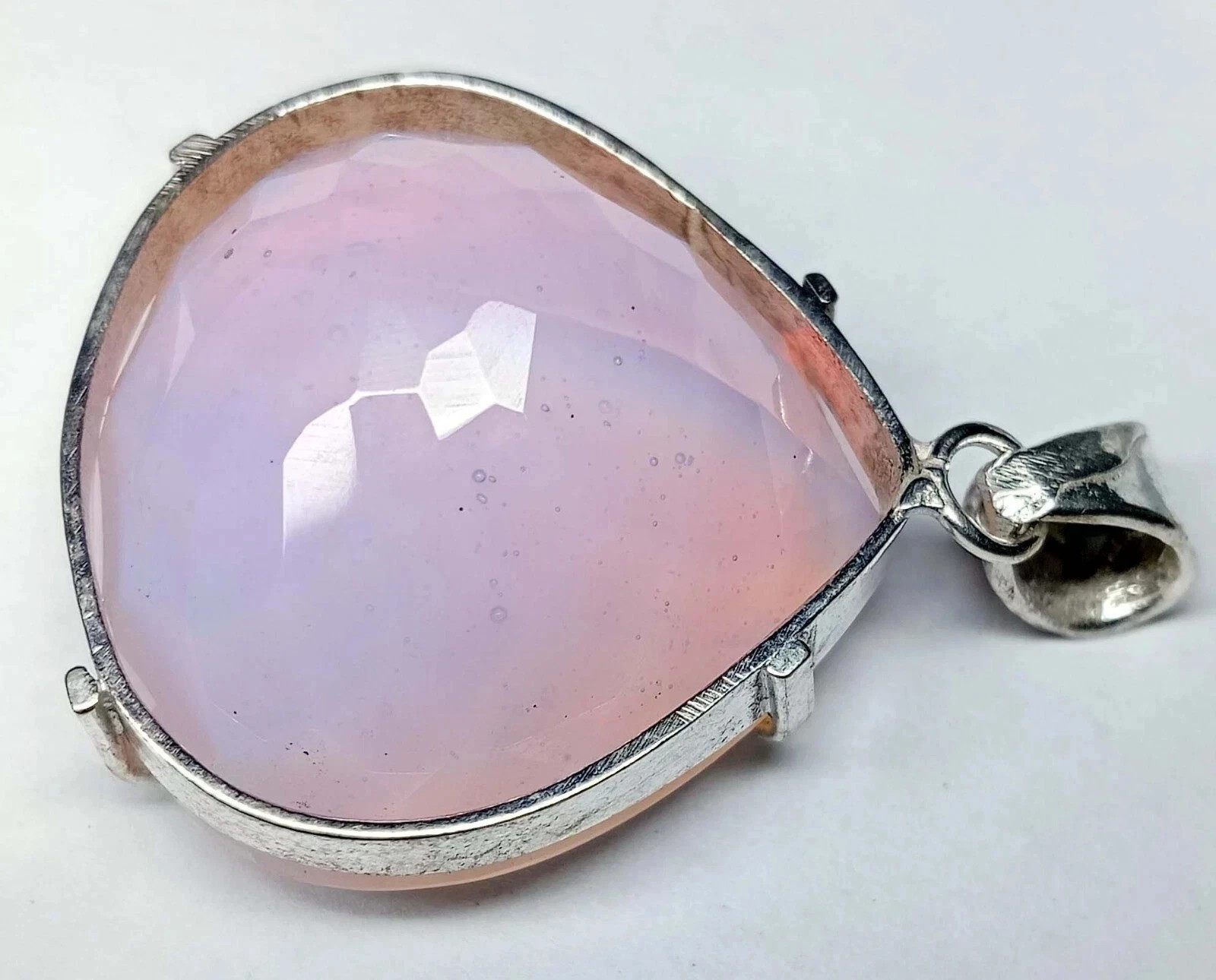 Natural Welo Opal 925 Solid Silver Pendant 100 Ct+ Bi-Color Gemstone Pear Cut