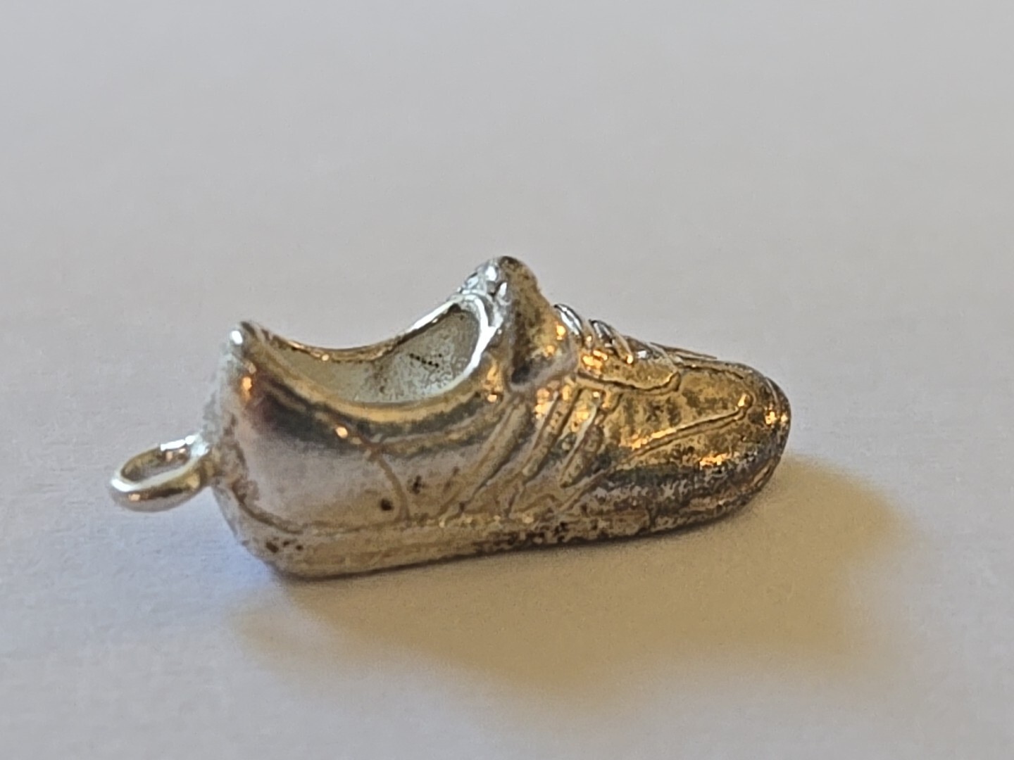 Sterling Silver ~ Shoe charm ~ Sport Soccer ~ EXCELLENT DETAIL! VINTAGE!