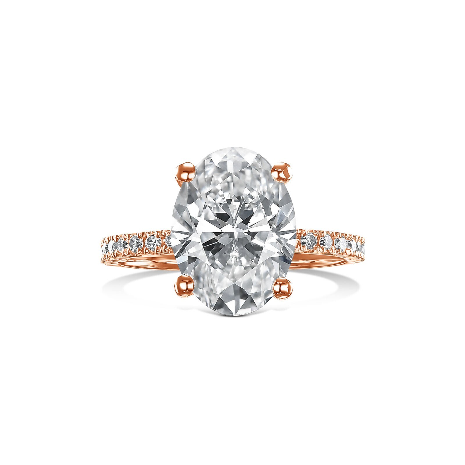 IGI Diamonds Engagement Ring VS1 Oval 3.85 Carat Lab-Created Eye Clean 14k White