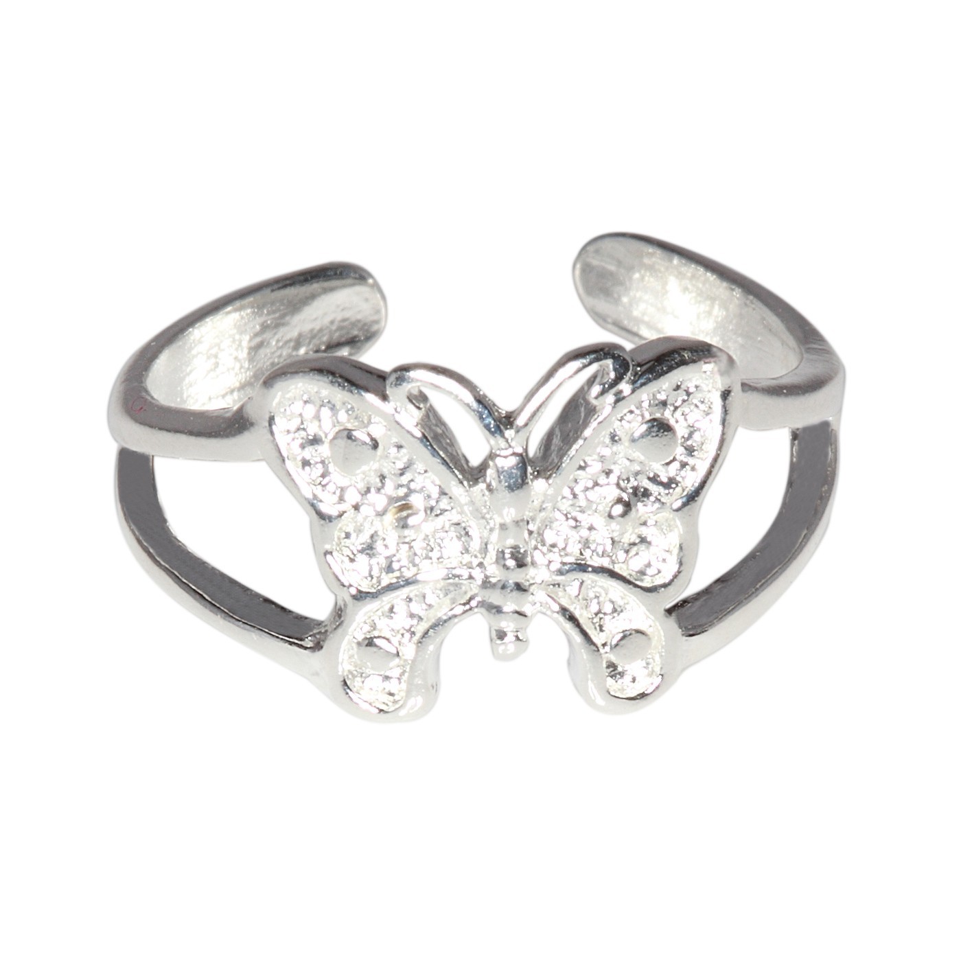 Sterling Silver Adjustable 3 Toe Rings, Butterfly, Dolphin, Wave | Made In USA