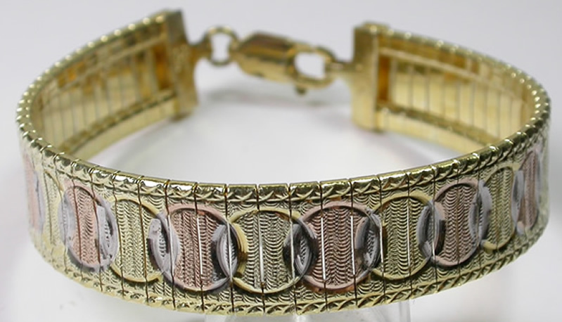 Bracelet Italian Two Tone Sterling Silver Vermeil & Rose Gold Wedding Bridal