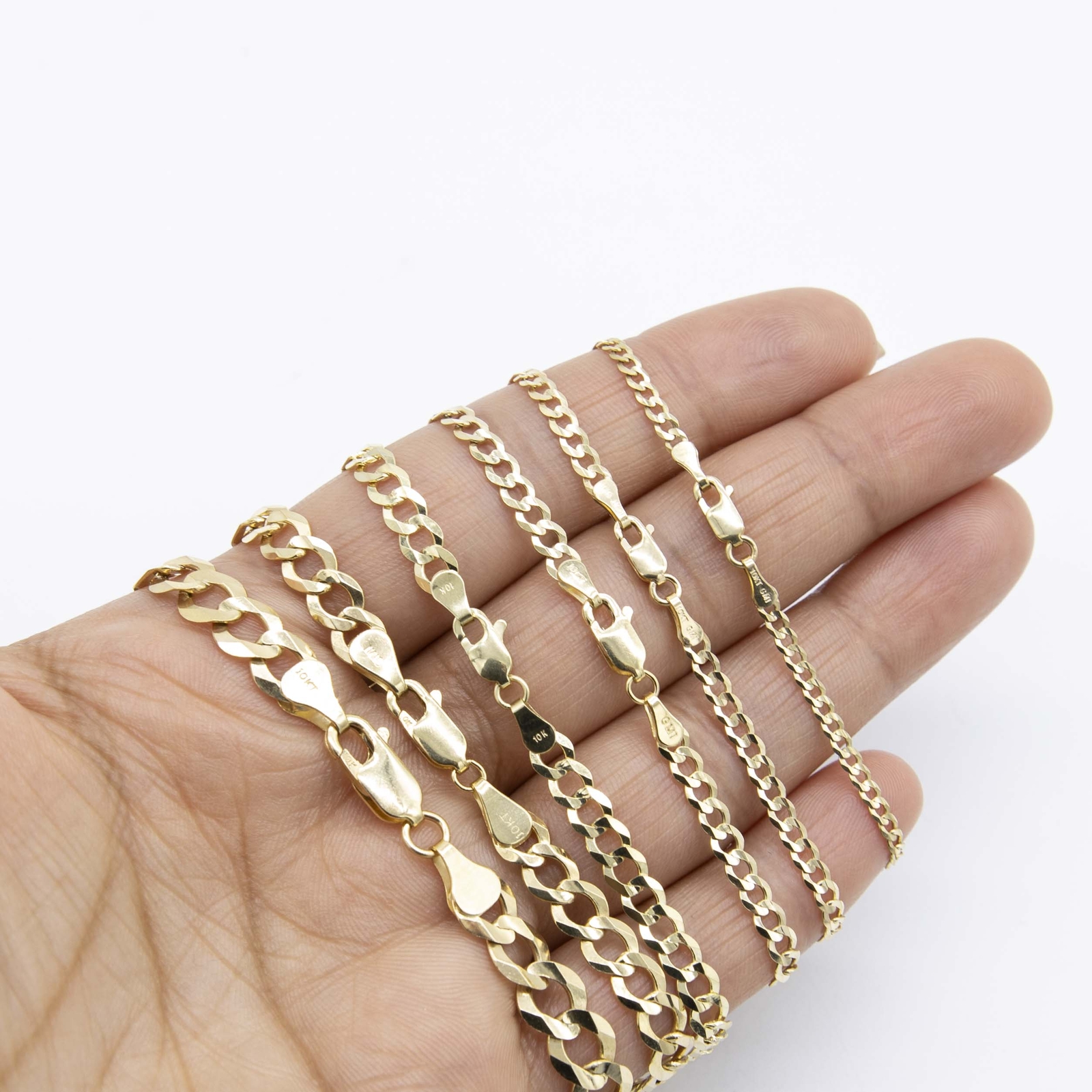 Shiny Curb Link Chain Bracelet Solid Real 10K Yellow Gold All Sizes