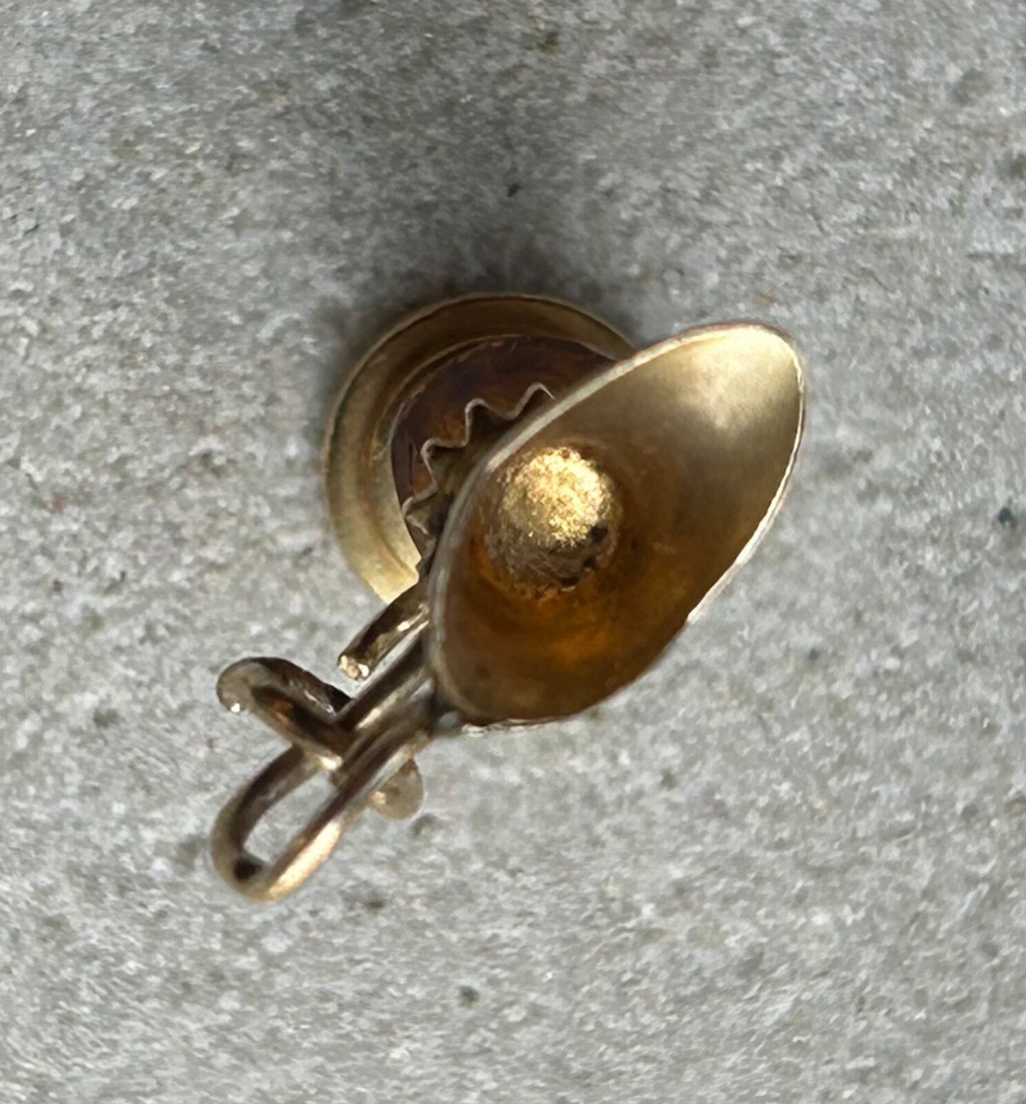 Vtg 3D CHARM 14k solid gold estate pendant figural Roman Jug Vase amber 1.4g