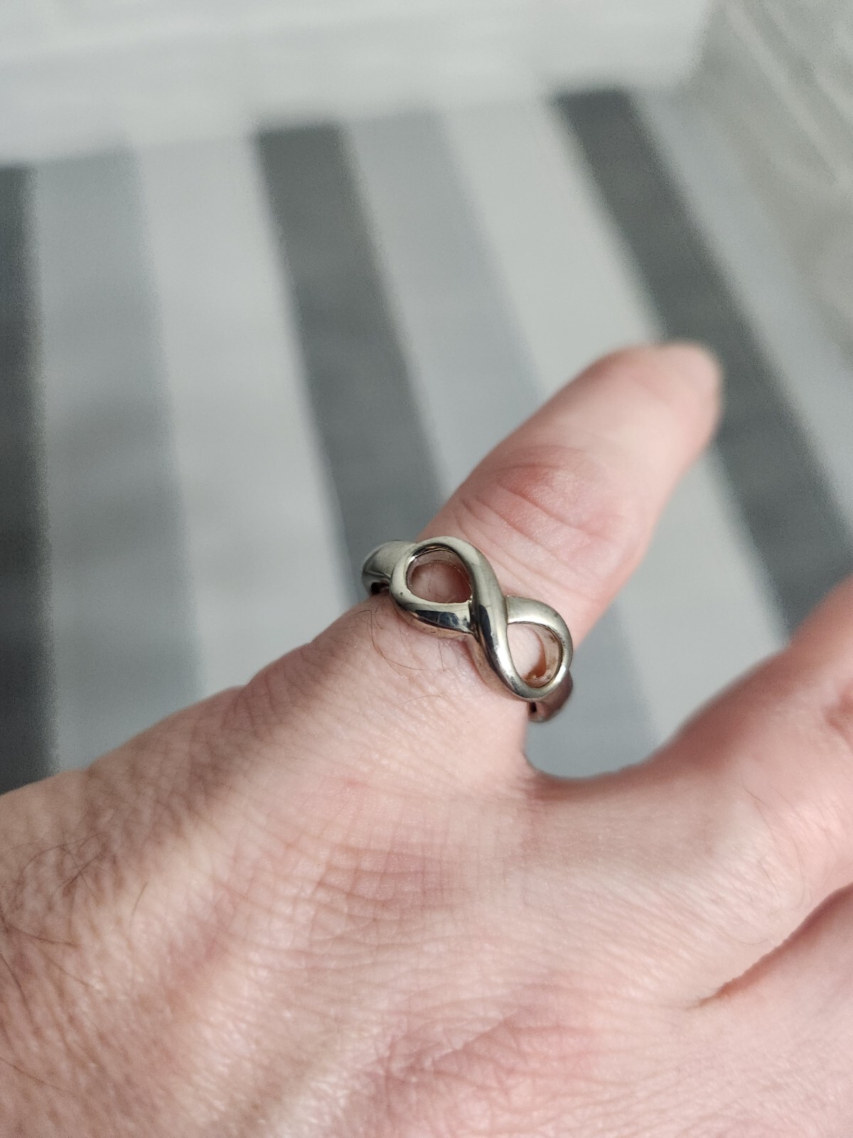 Infinity Ring Avon Silver With Sizer Inside Size 6 To 8 Promise Ring