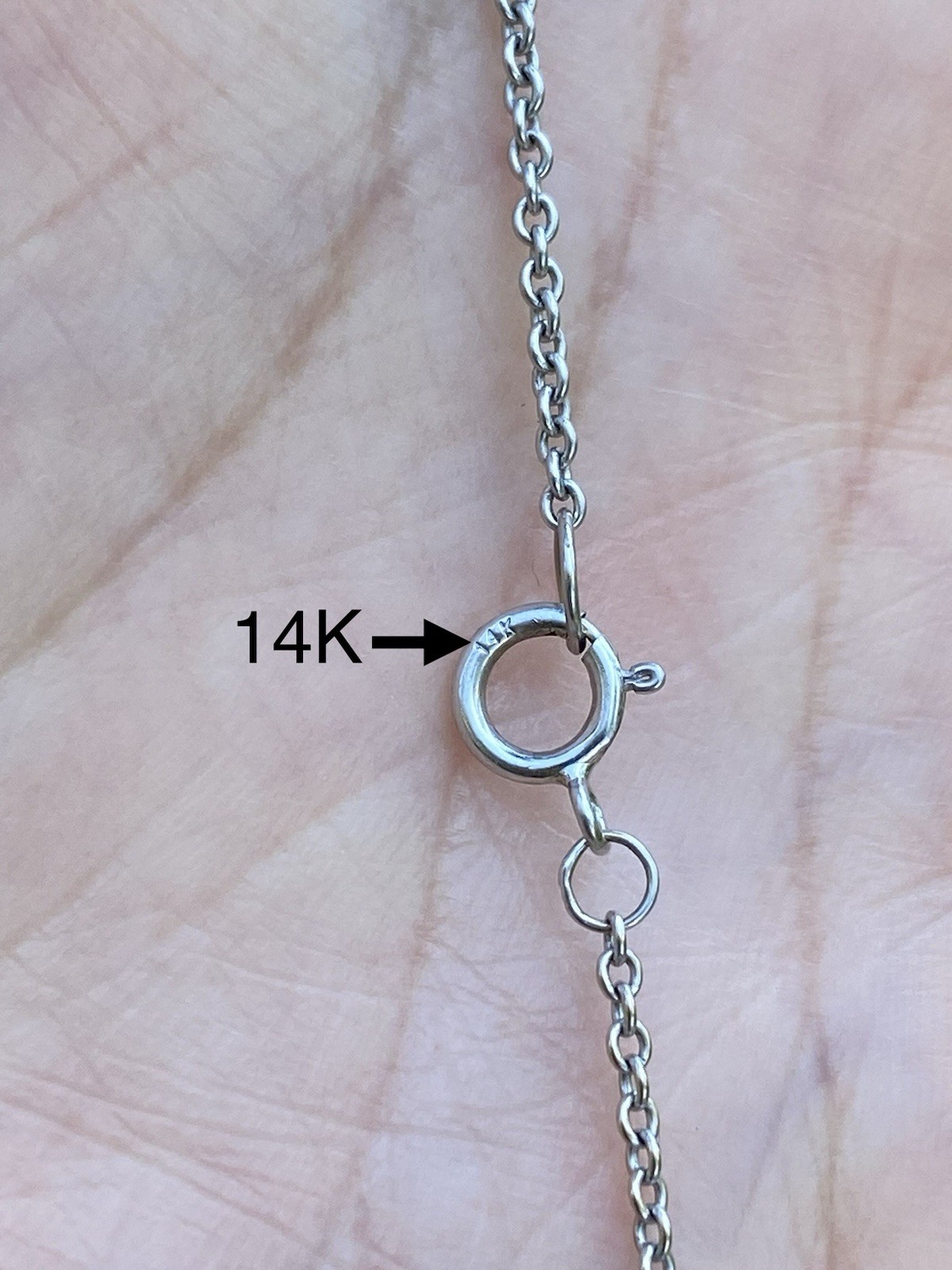 14K White Gold 1.5mm Cable Chain Necklace 19 Inches- 2.79 Grams