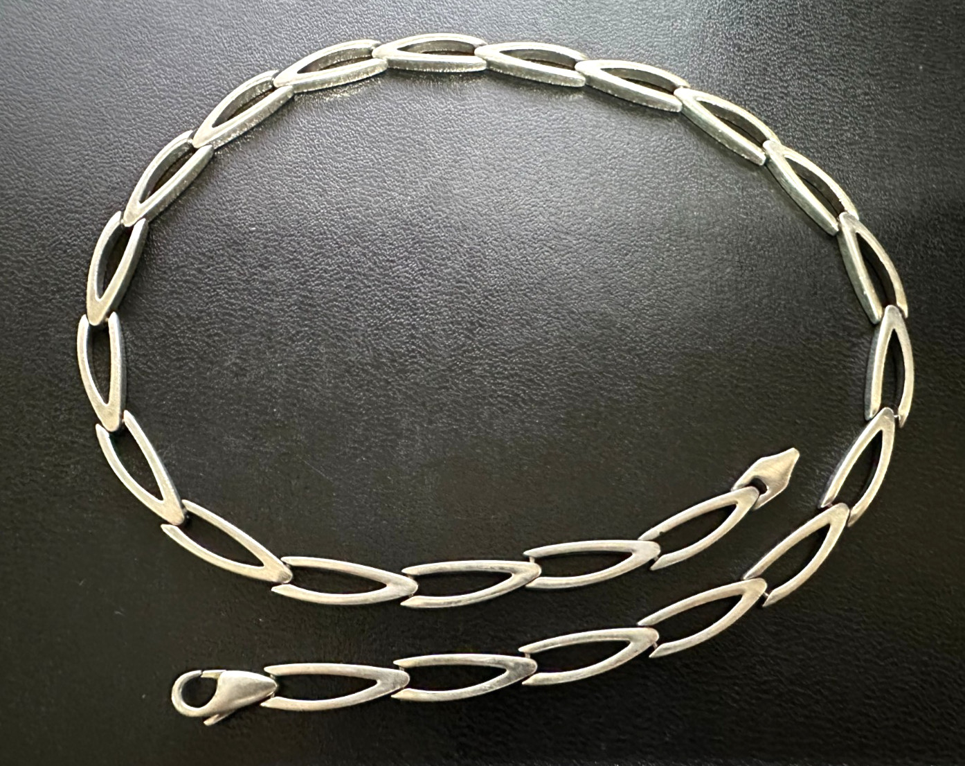 Vintage Sterling Silver Fancy Linck Necklace Chain 925, 17in 33.7 gr