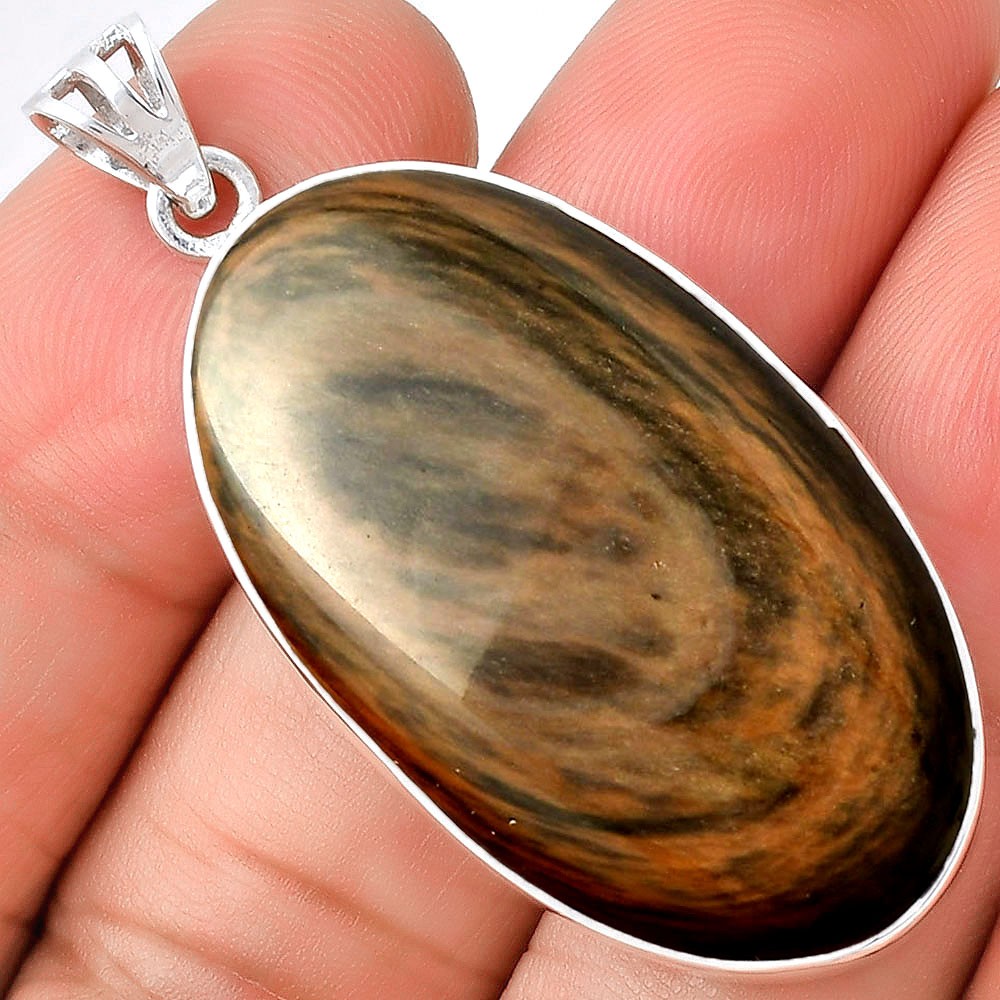Natural Hypersthene – Canada 925 Sterling Silver Pendant Jewelry P-1001