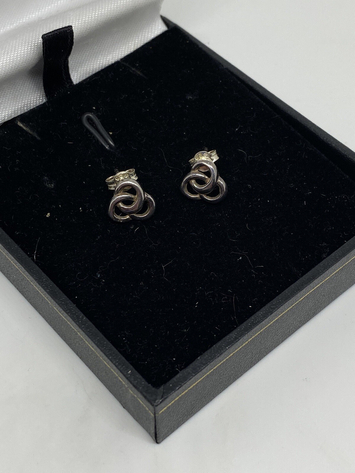 925 Sterling Silver Celtic Stud Earrings Triquetra Symbol Pierced Dainty 1cm