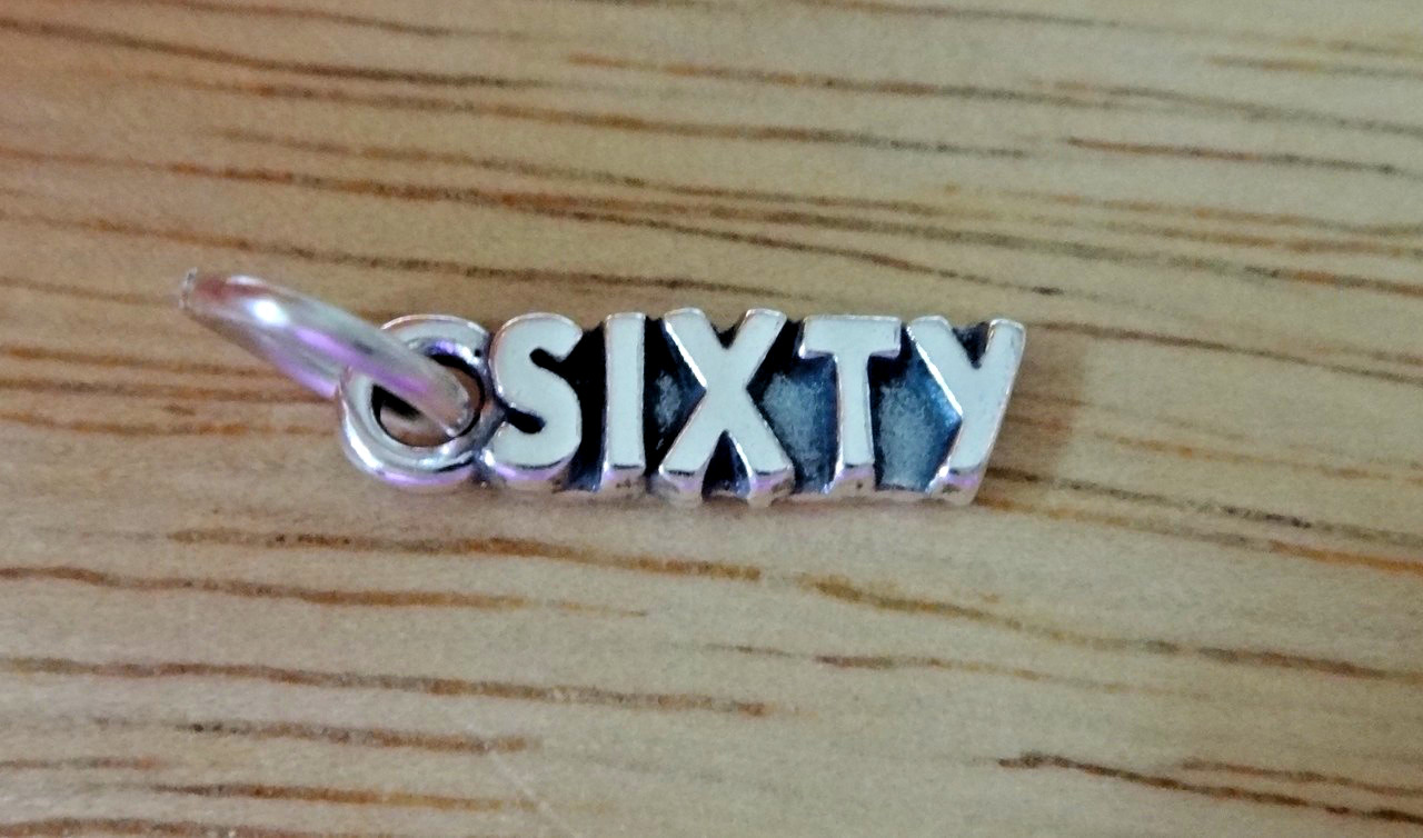Sterling Silver 5x17mm Number Sixty 60 Birthday Anniversary Charm