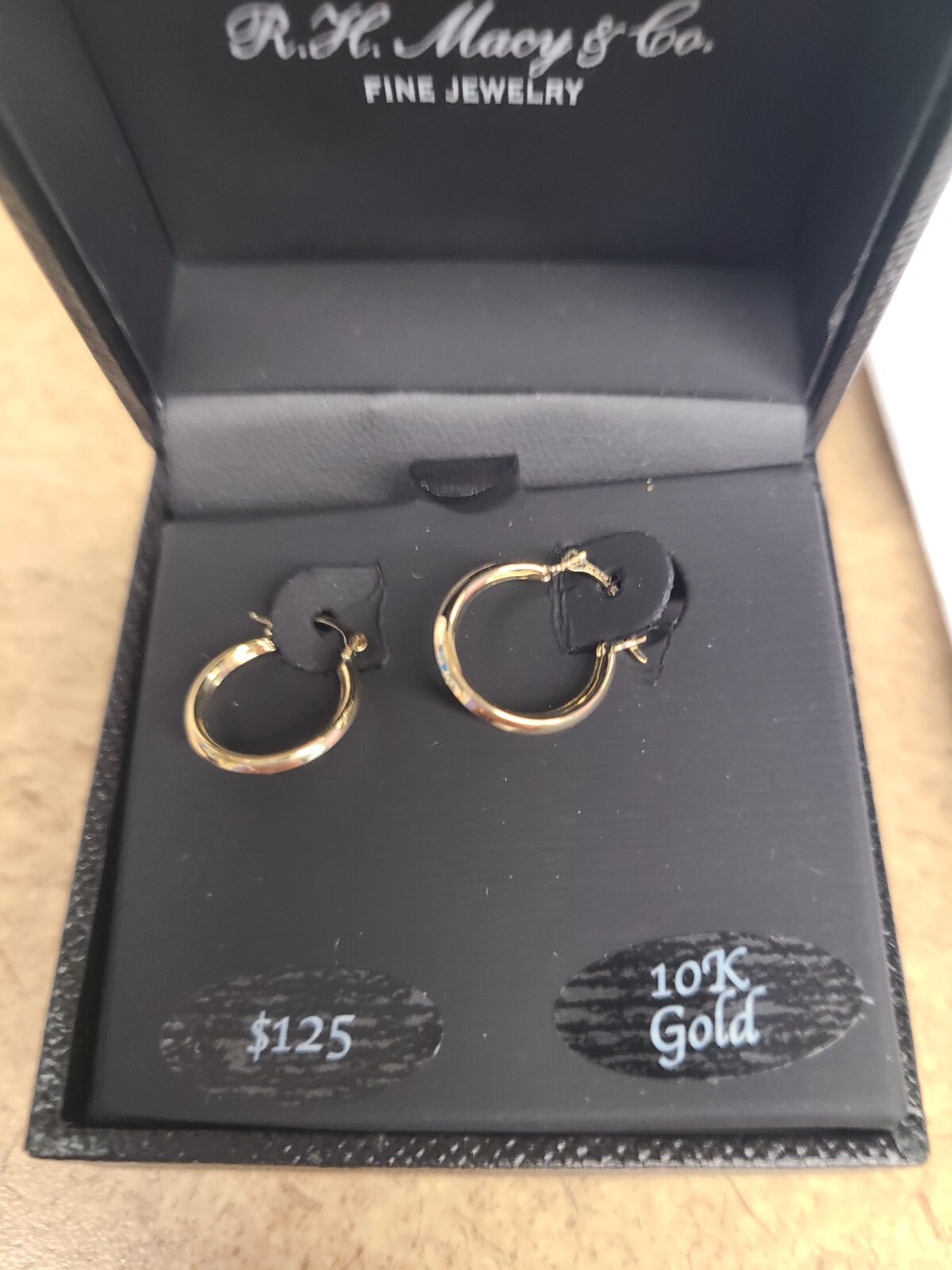 R.H. Macy Polished Tube Earrings In 10k Gold